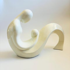 Large Mother and Child Ceramic Postmodern Sculpture by Vanguard USA