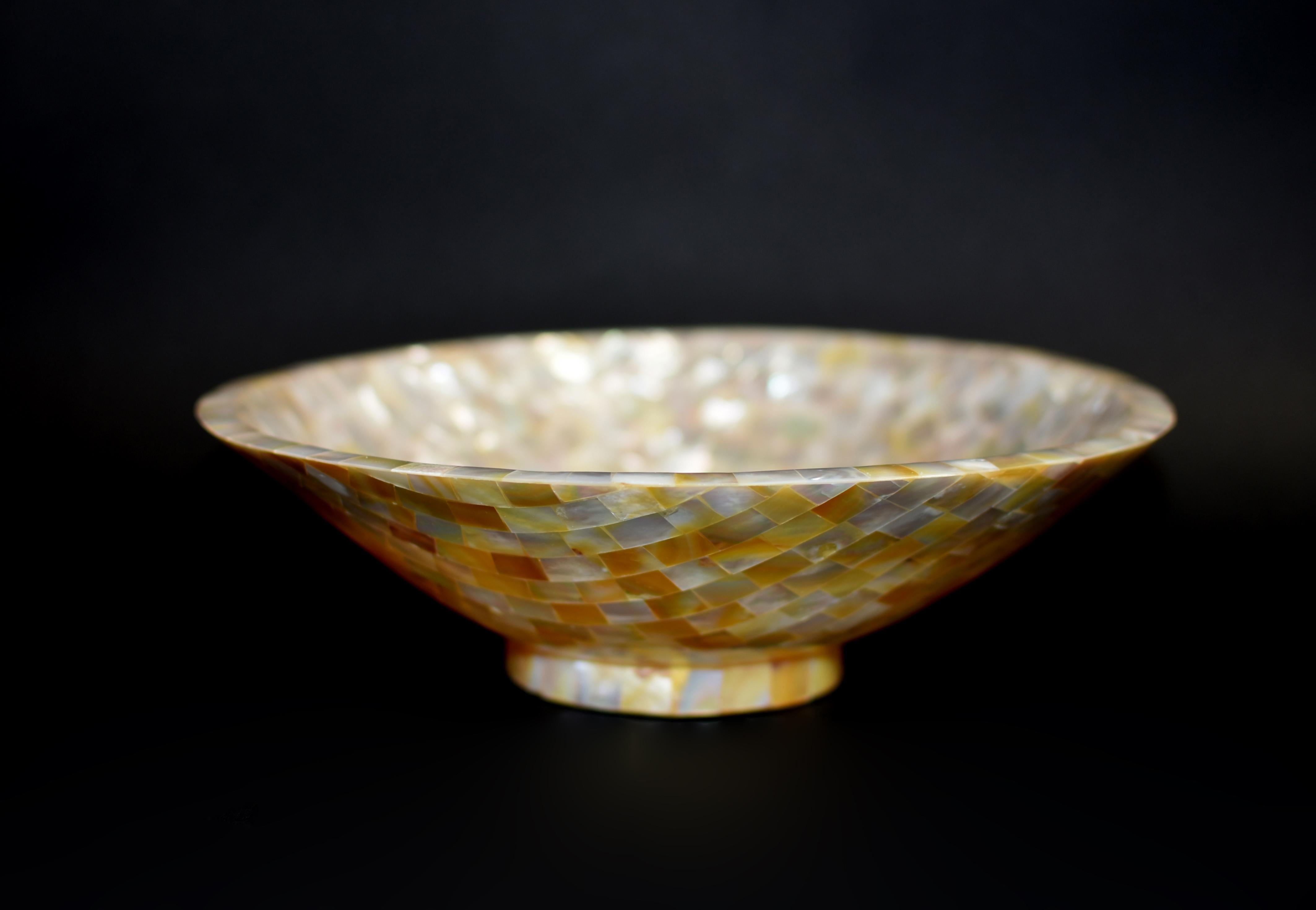 towle silver bowl with mother of pearl