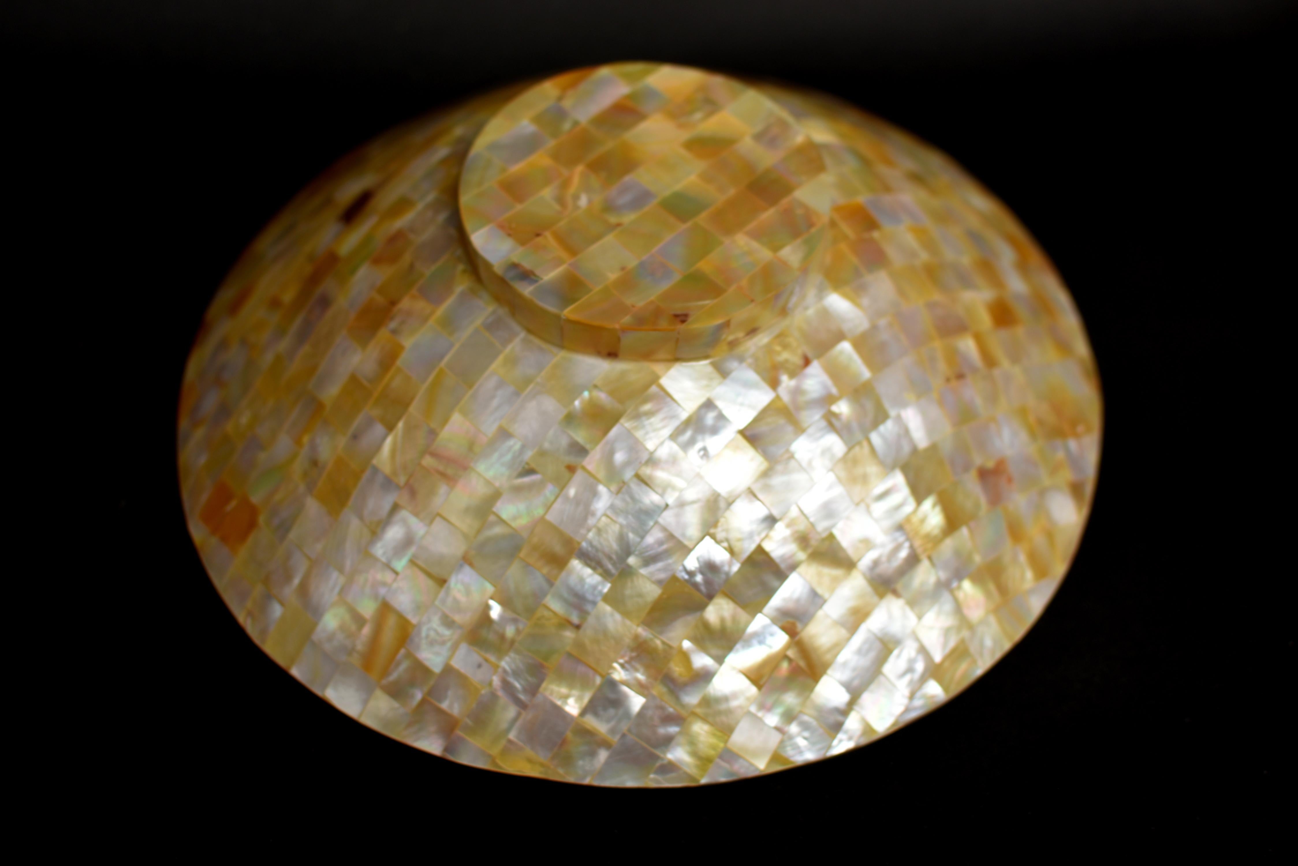 Contemporary Large Mother of Pearl Bowl