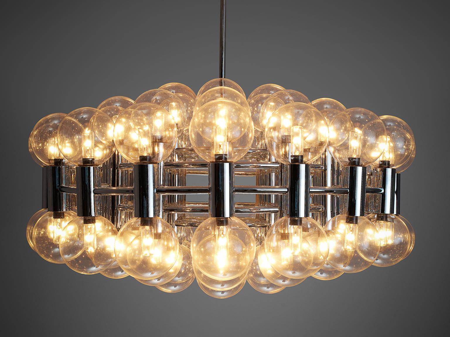 Late 20th Century Large Motoko Ishii for Staff Chandelier with 72 Bulbs