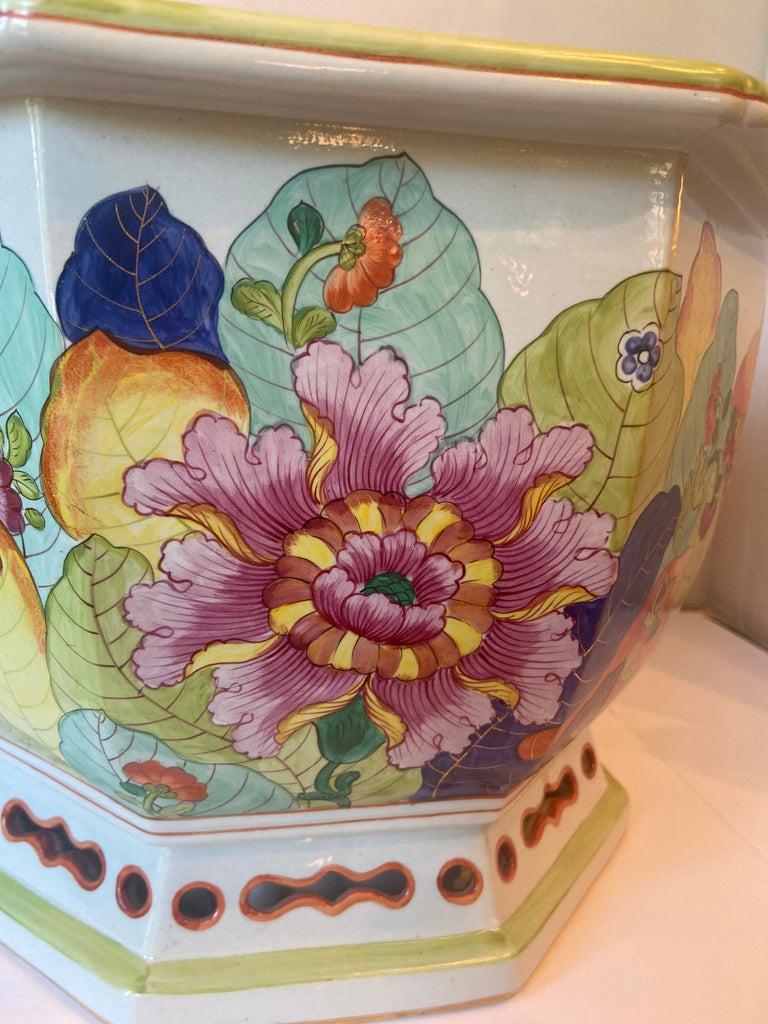 antique tobacco planter for sale Large Mottahedeh Tobacco Leaf Cachepot at 1stDibs