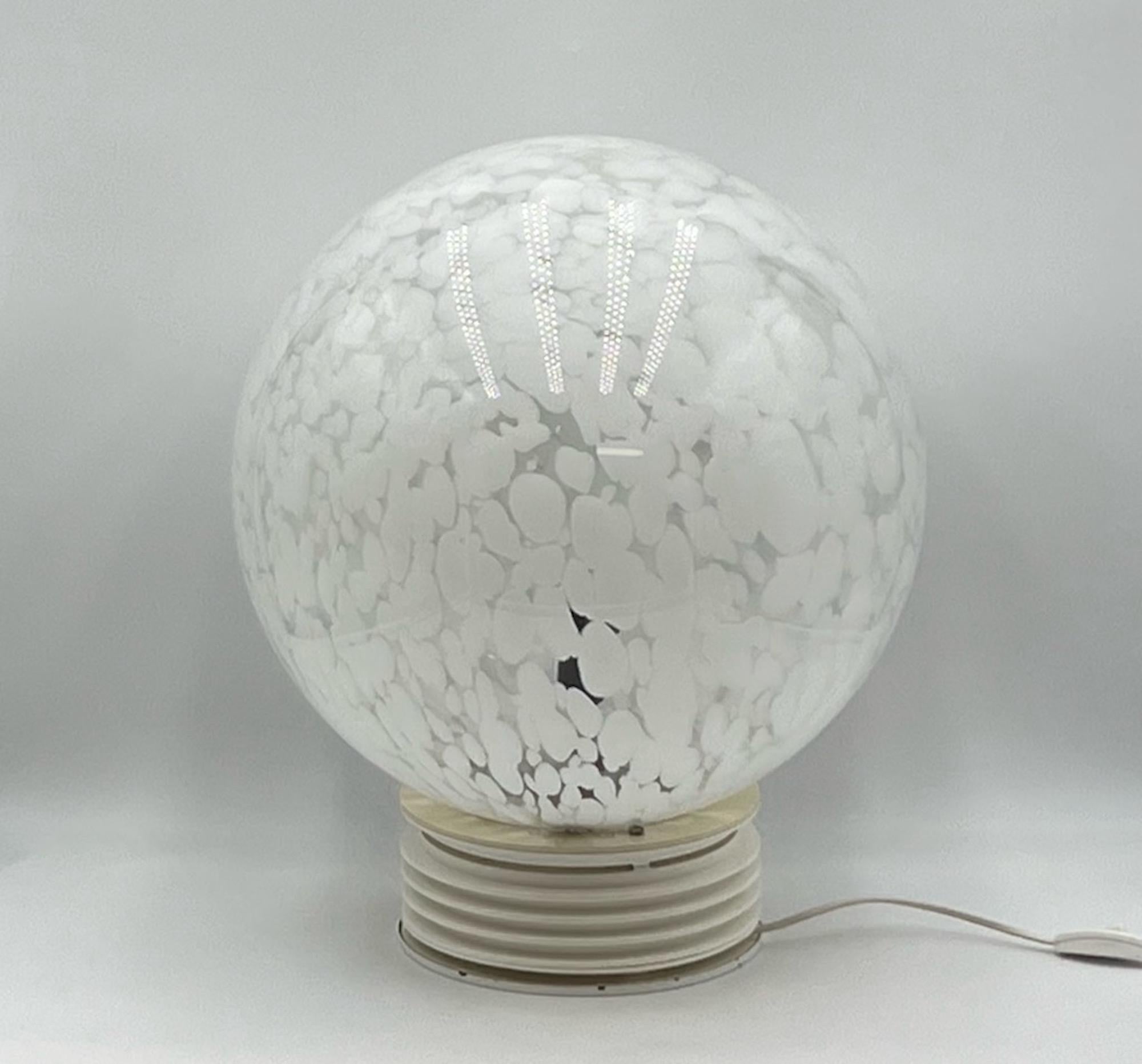 Late 20th Century Large Mottled Glass Lamp Model P59 by F. Fabbian Italy, 1980s For Sale