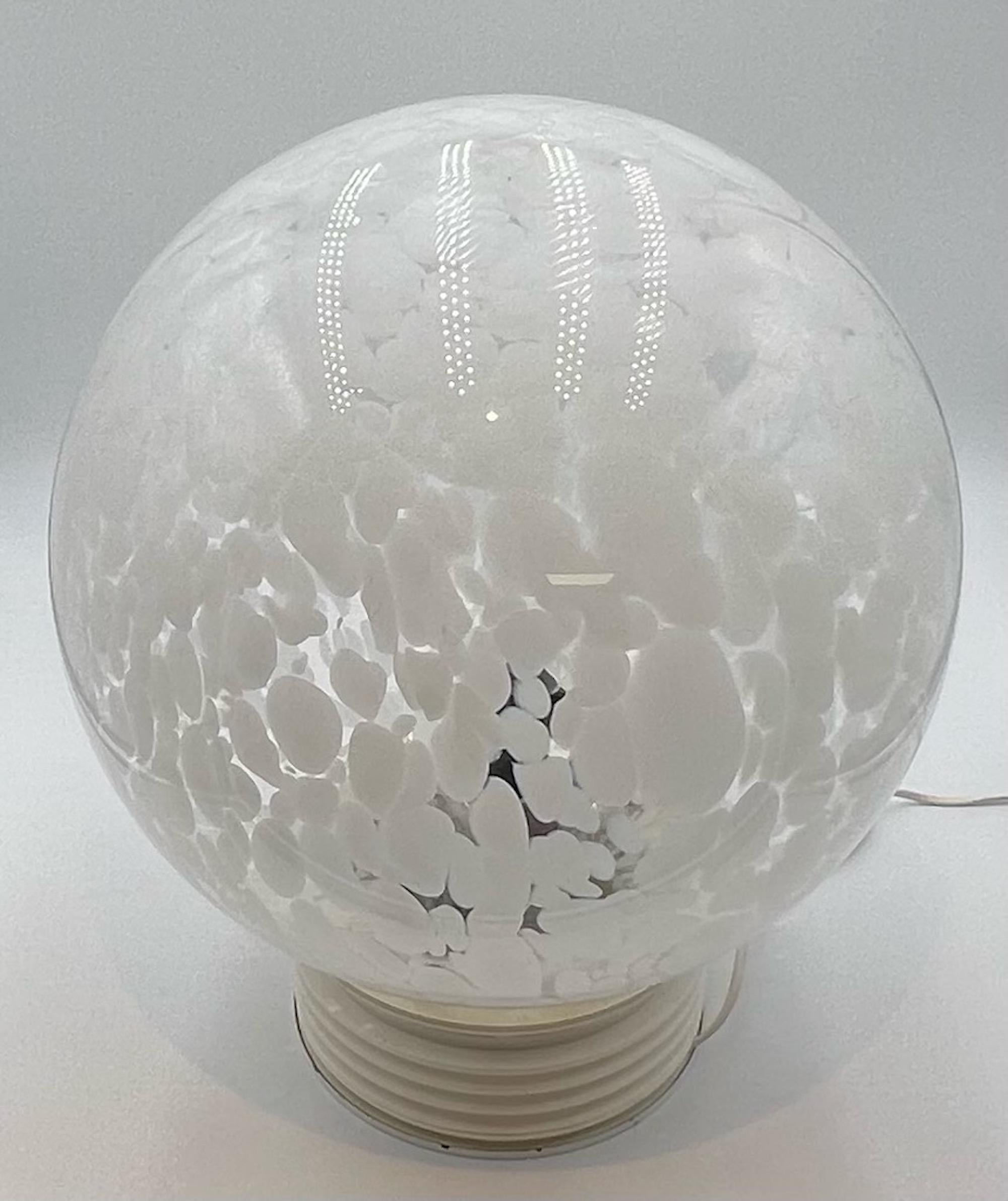 Large Mottled Glass Lamp Model P59 by F. Fabbian Italy, 1980s For Sale 1