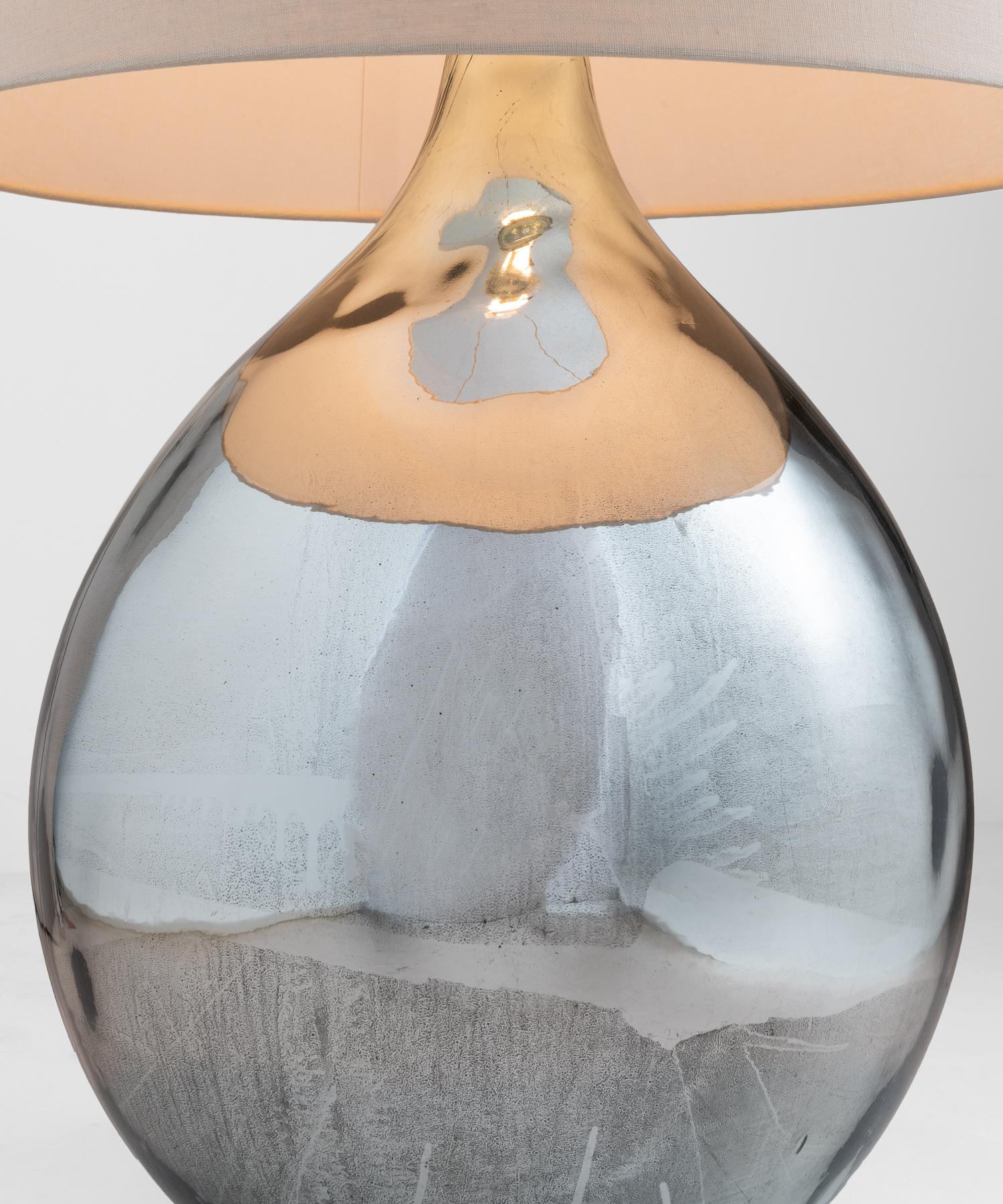 Modern Large Mottled Mirrored Table Lamp, England, circa 1940