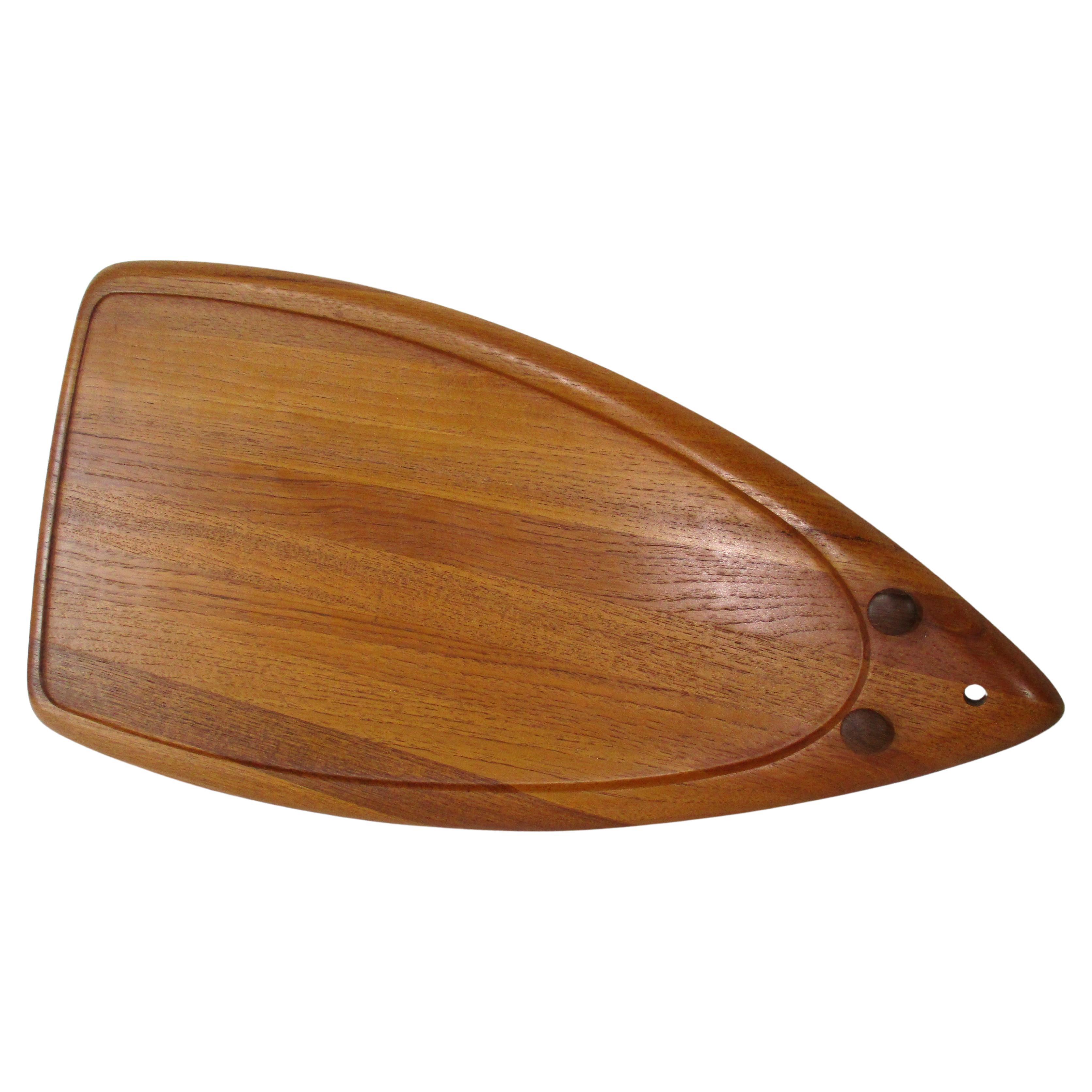 Large Mouse Teak Charcuterie Serving Board by Digsmed Denmark For Sale