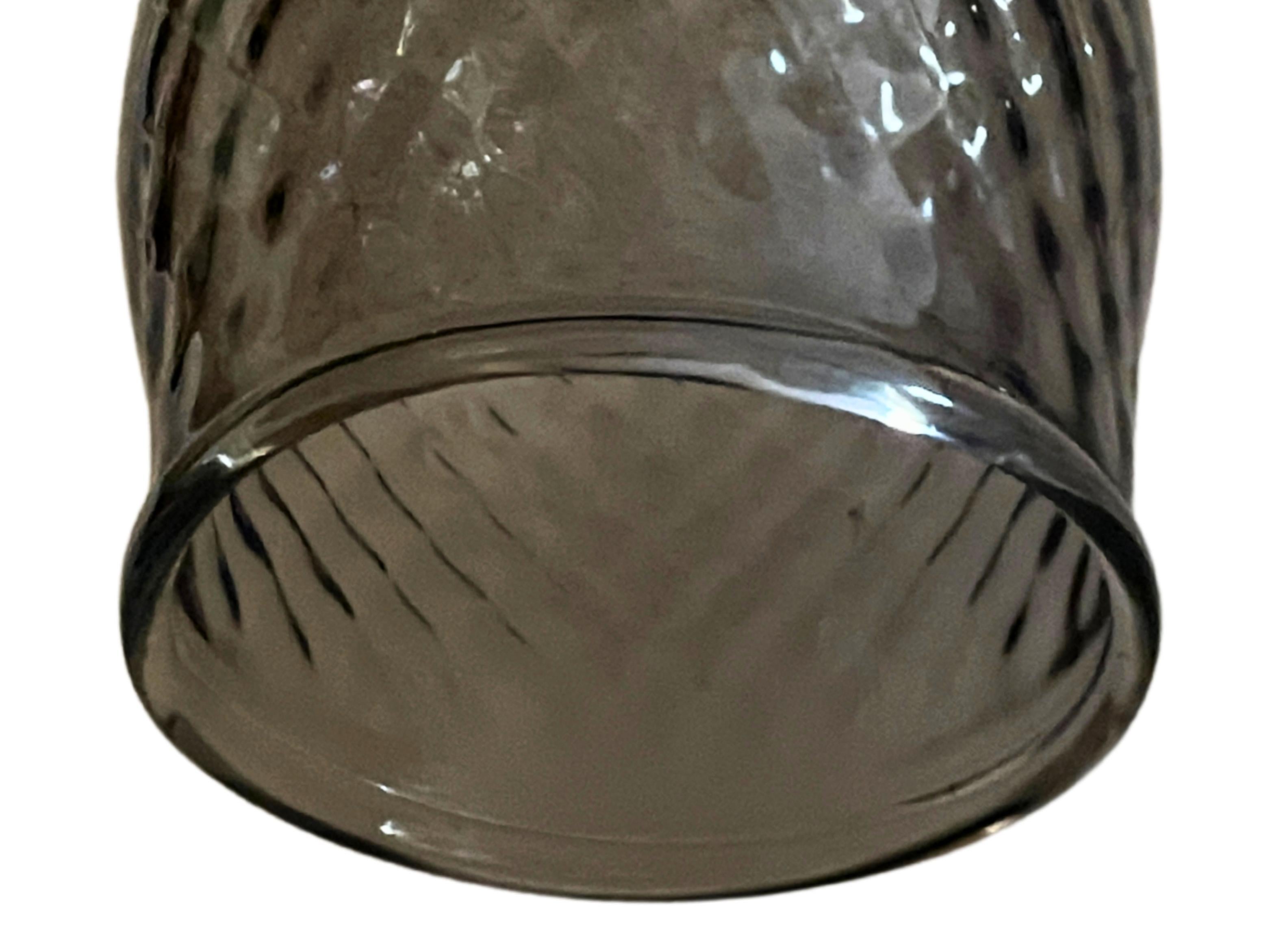 Large mouth blown Murano Glass Balloon Lantern in Steel Grey and Polished Nickel in vendita 4