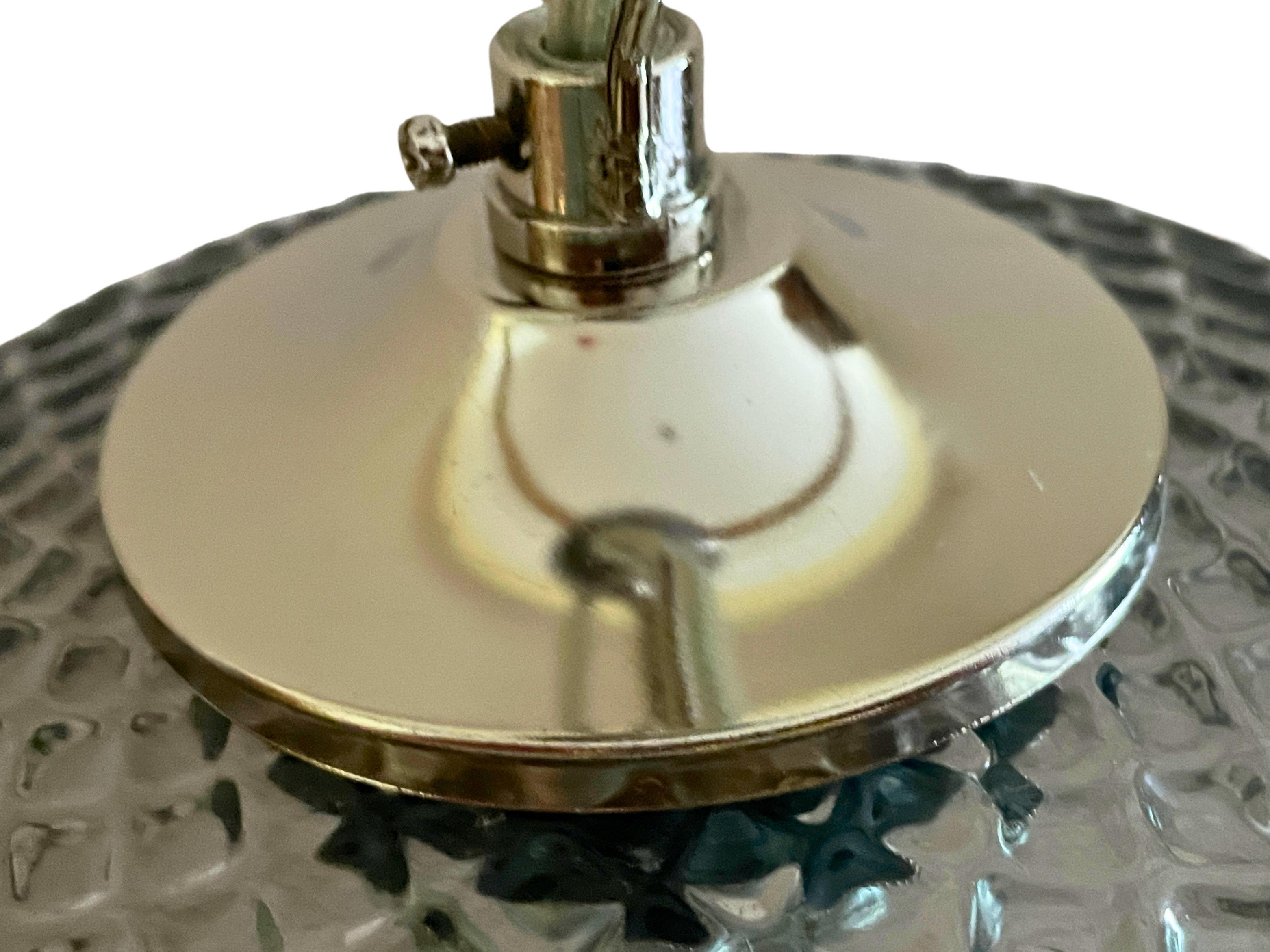 Large mouth blown Murano Glass Balloon Lantern in Steel Grey and Polished Nickel in vendita 1