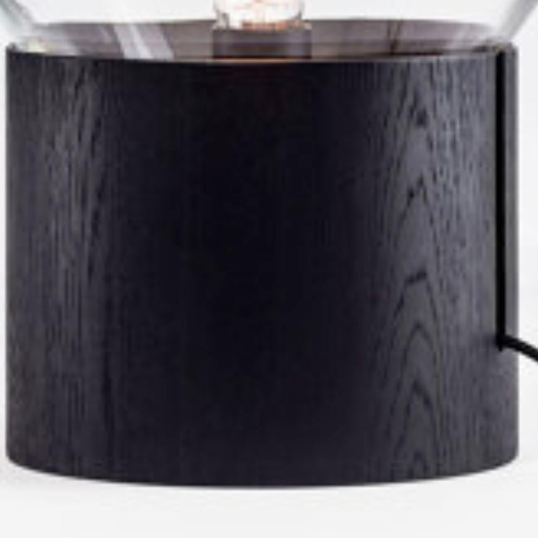 Große Stehlampe 'Muffins 02' aus grauem mundgeblasenem Glas und gebeiztem Holz für Brokis (Moderne der Mitte des Jahrhunderts) im Angebot