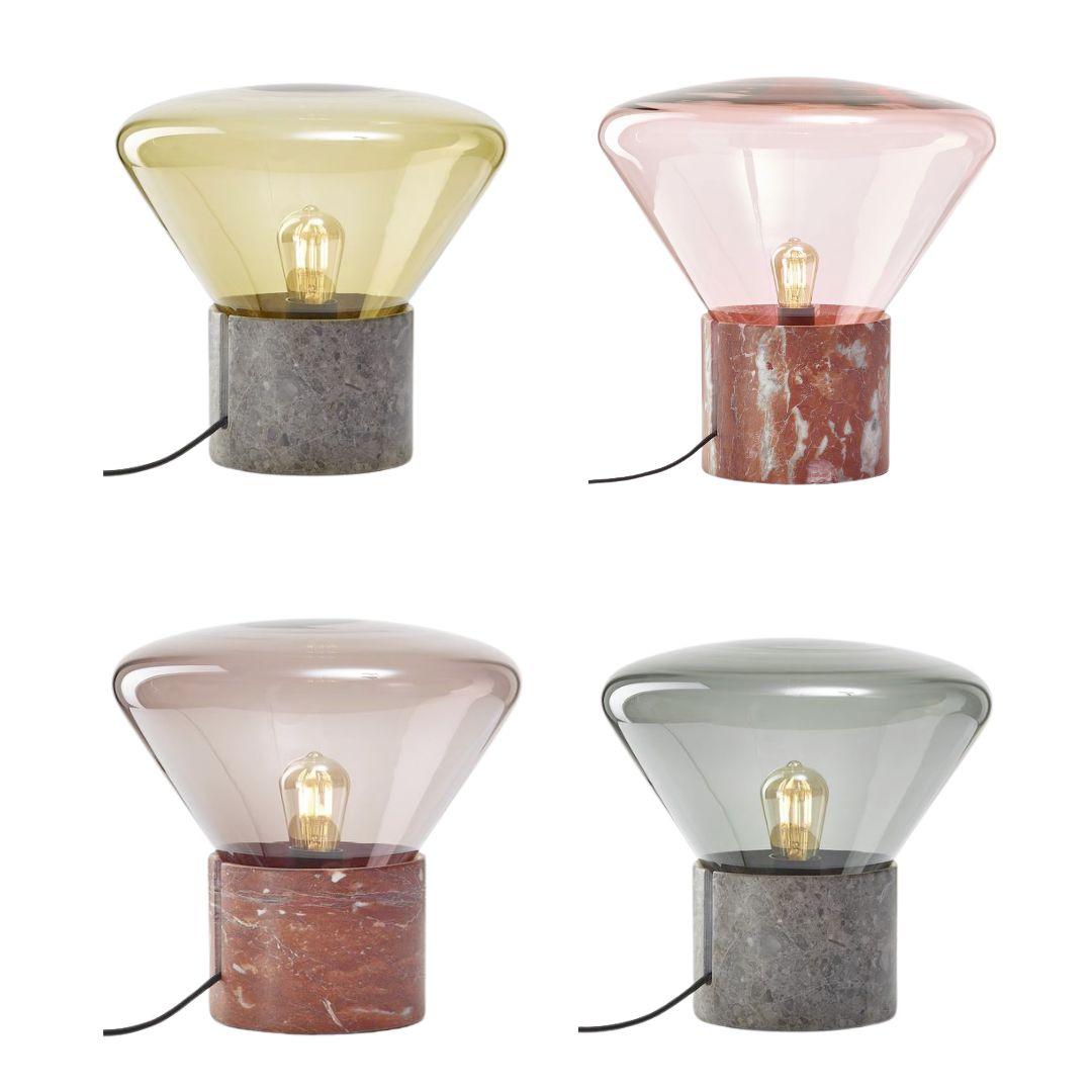 Große Stehlampe „Muffins 02“ aus rotem Marmor und rosa mundgeblasenem Glas für Brokis (Tschechisch) im Angebot