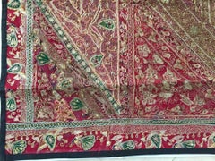 Large Mughal-Style Embroidered Silk Textile, Rajasthan, India, circa 1950