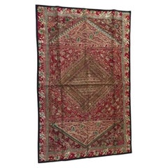 Large Mughal-Style Embroidered Silk Textile, Rajasthan, India, circa 1950