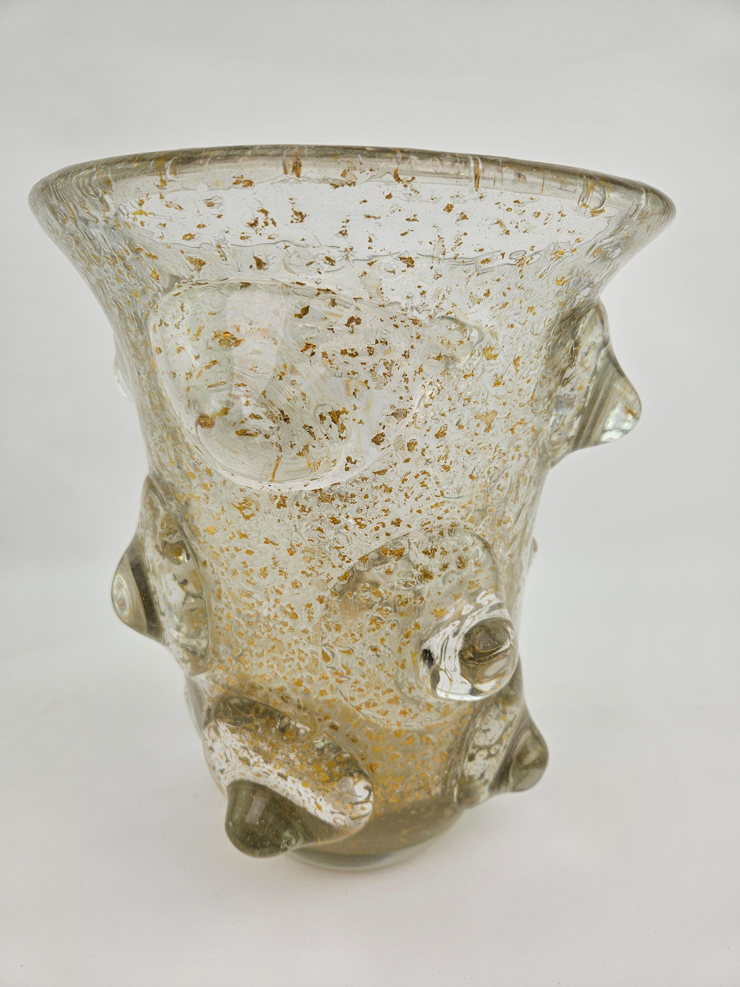 Gran jarrón de vidrio artístico Mugoni de Ercole Barovier Italiano en venta