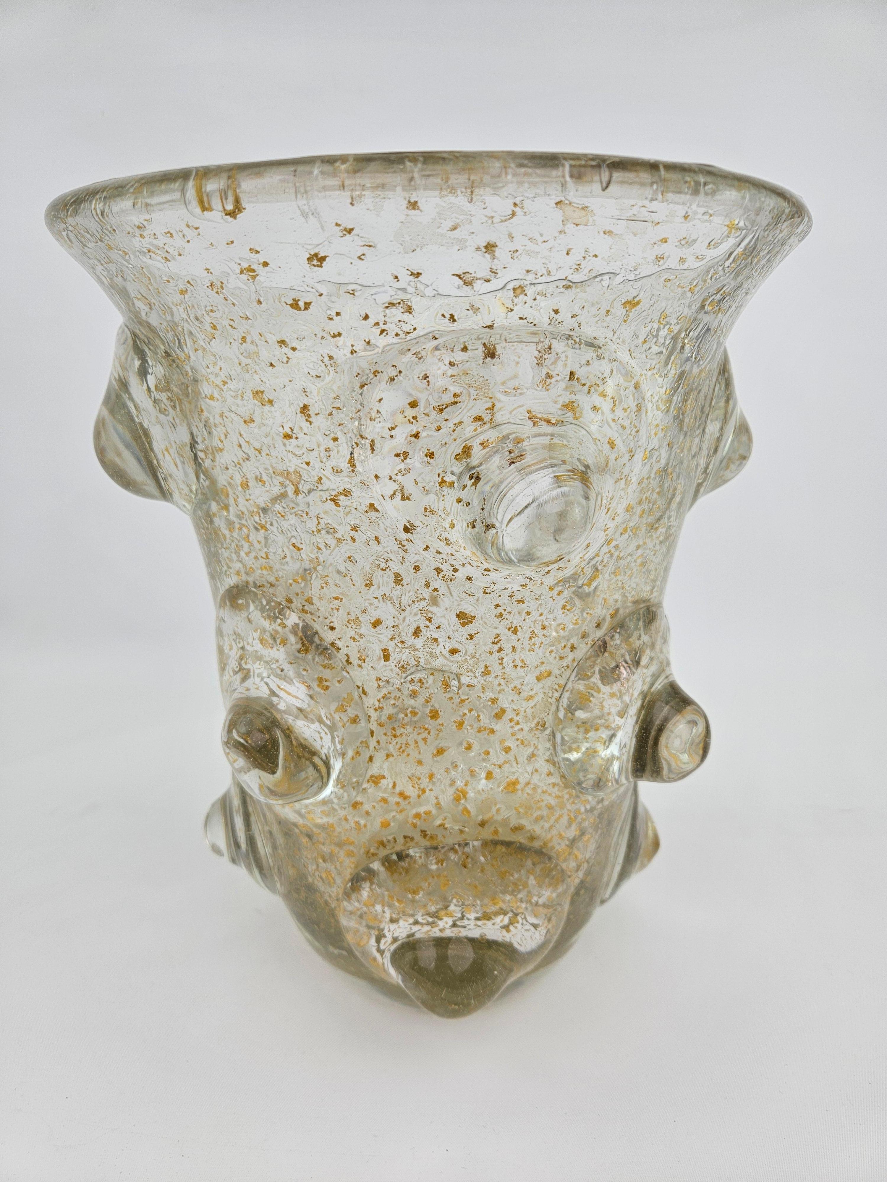 Gran jarrón de vidrio artístico Mugoni de Ercole Barovier Hecho a mano en venta