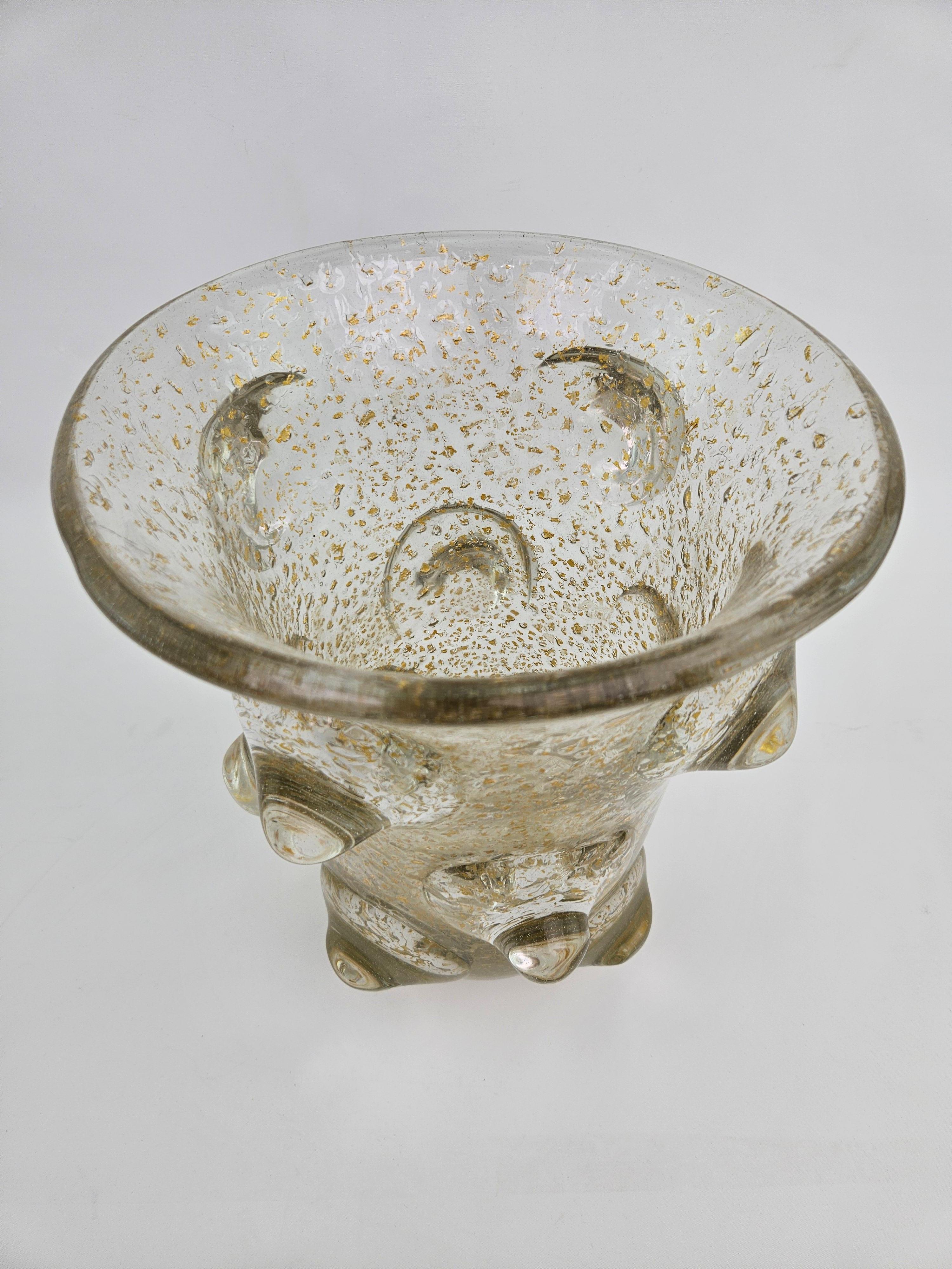 Gran jarrón de vidrio artístico Mugoni de Ercole Barovier mediados del siglo XX en venta