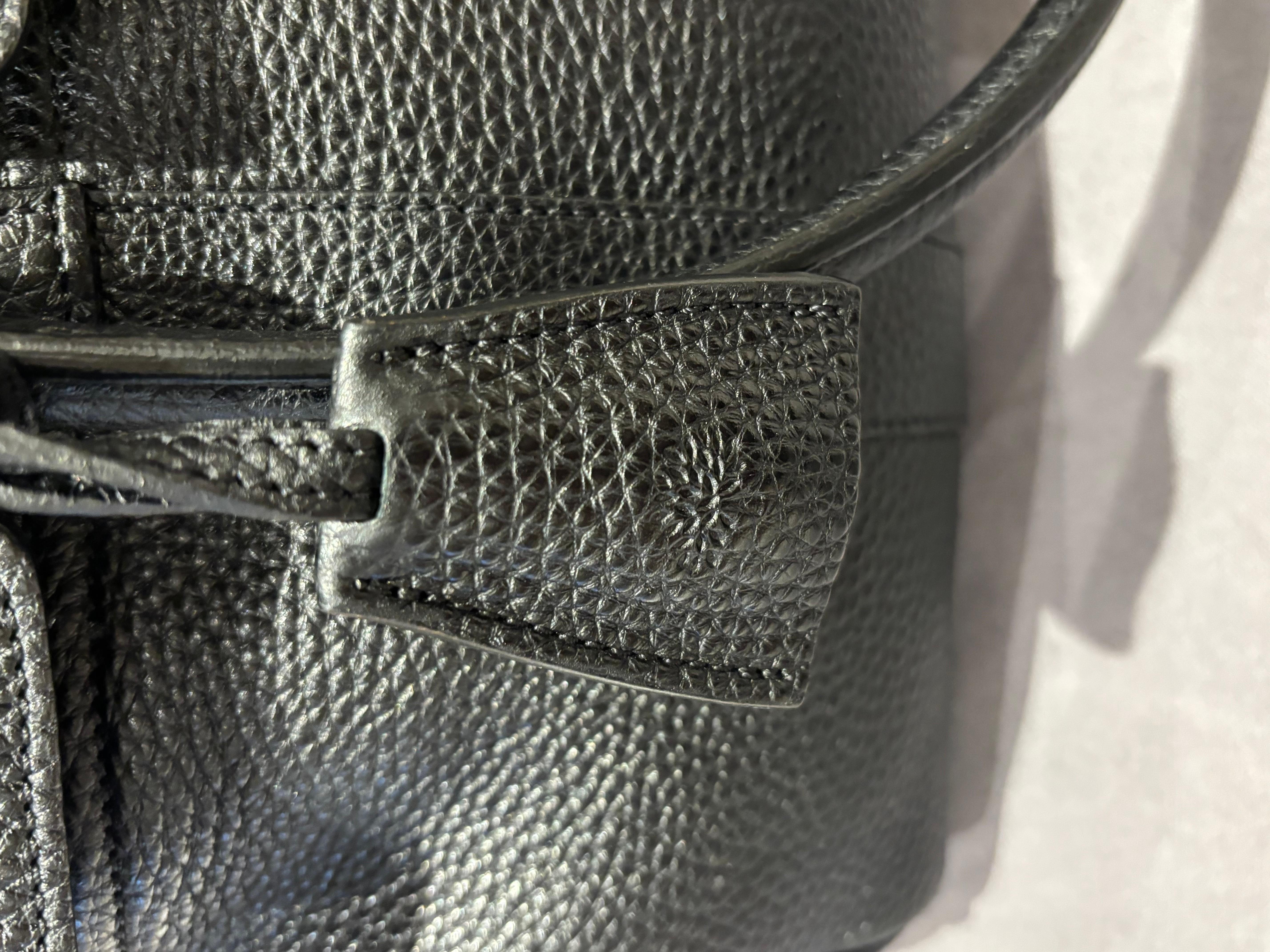 Mulberry Bayswater grande in pelle di vitello martellata nera in vendita 5