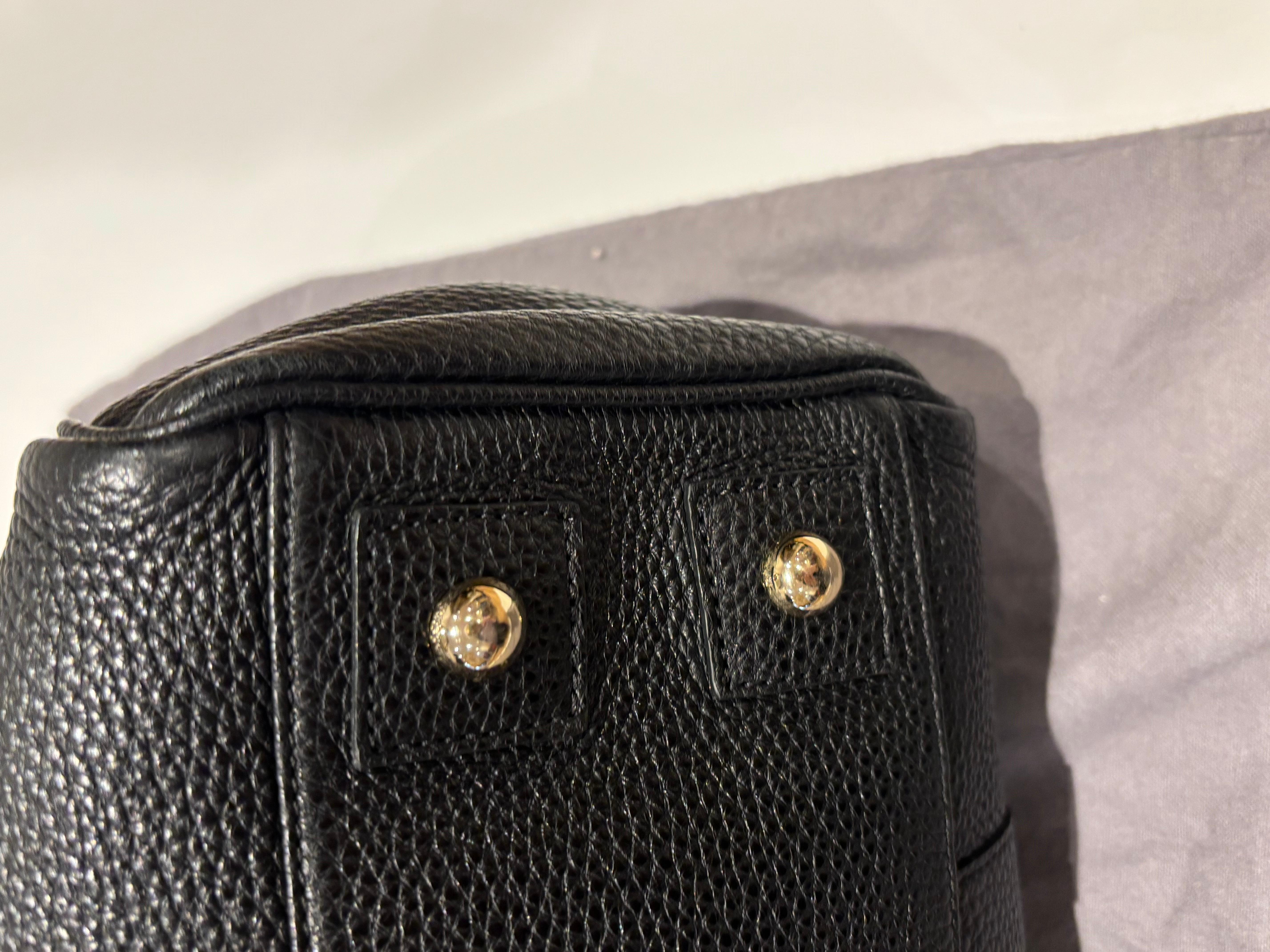 Mulberry Bayswater grande in pelle di vitello martellata nera in vendita 7