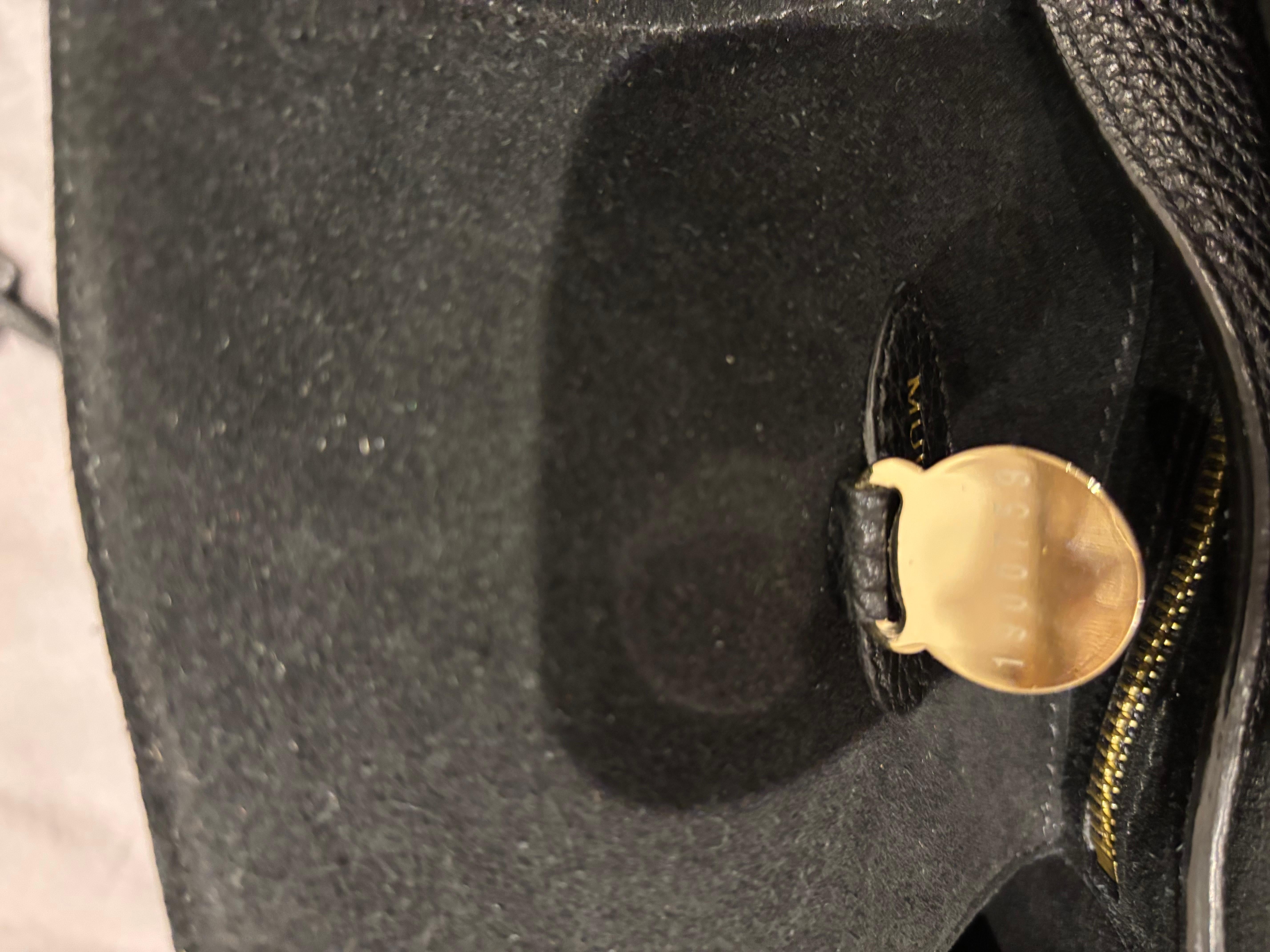 Mulberry Bayswater grande in pelle di vitello martellata nera in vendita 9