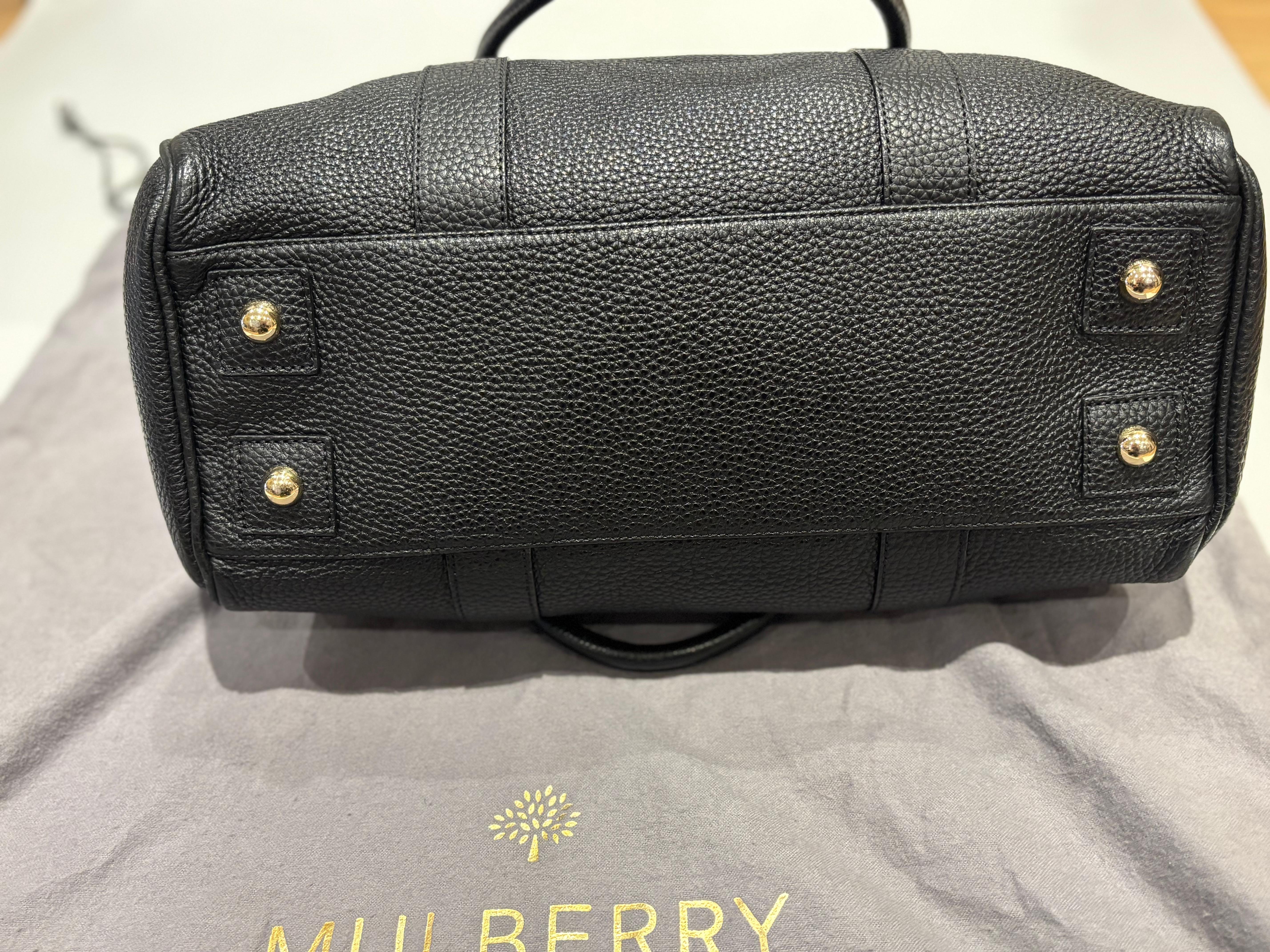 Mulberry Bayswater grande in pelle di vitello martellata nera In condizioni ottime in vendita a Port Hope, ON