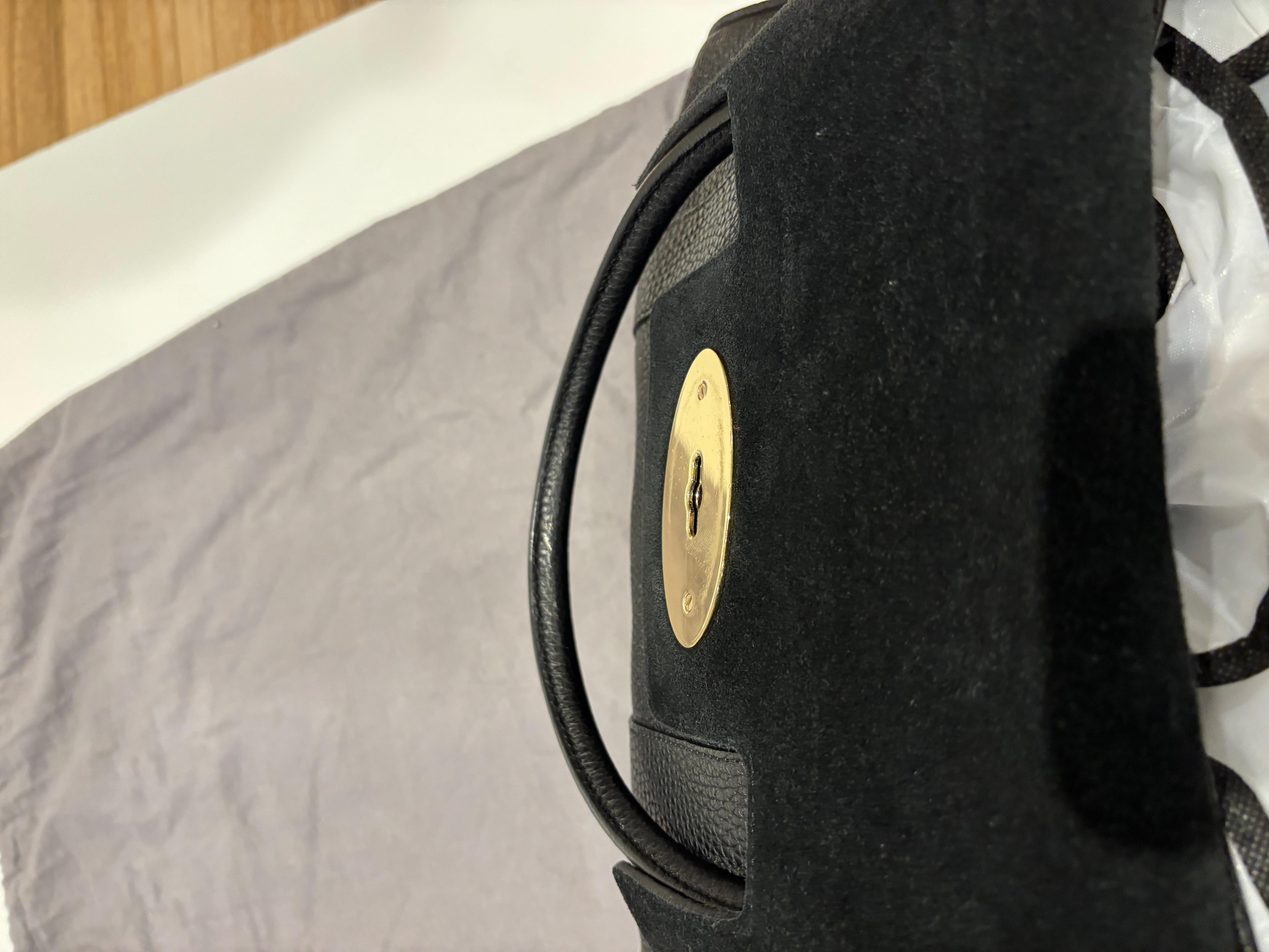 Mulberry Bayswater grande in pelle di vitello martellata nera in vendita 1