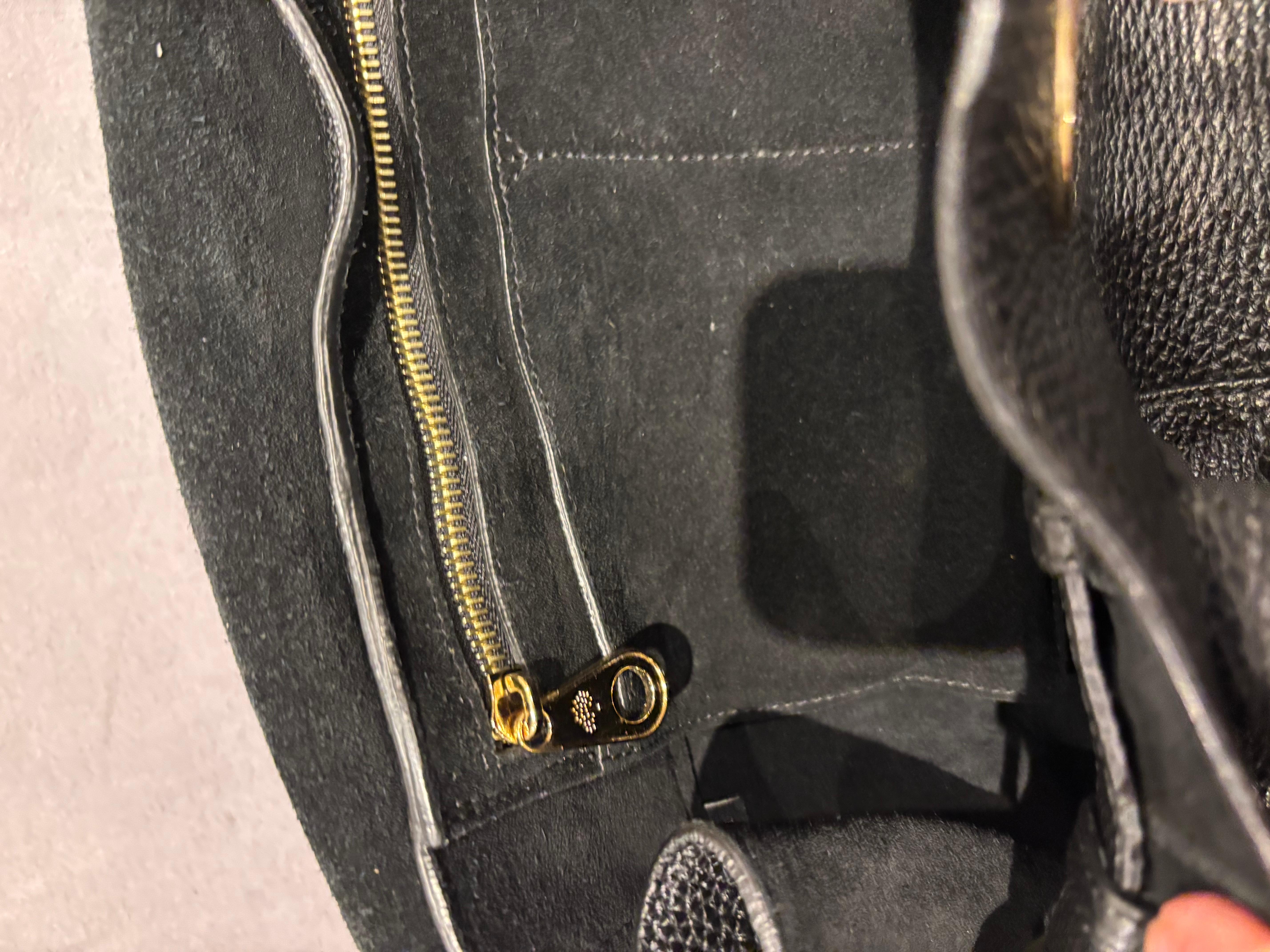 Mulberry Bayswater grande in pelle di vitello martellata nera in vendita 3