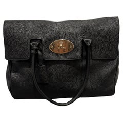 Mulberry Bayswater grande in pelle di vitello martellata nera