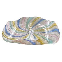 Large Multi-Color Filigree Murano Bowl 1960s by Salviati