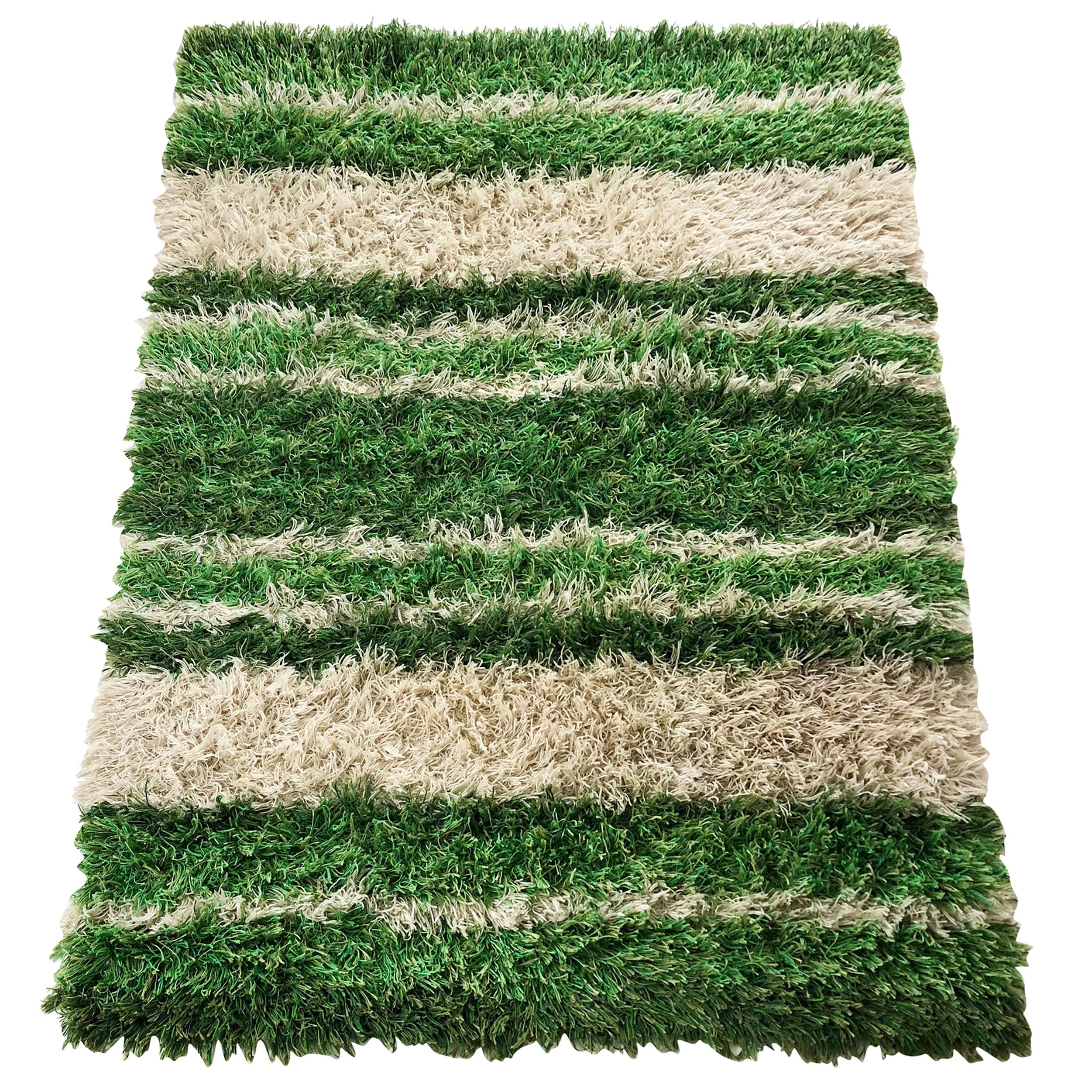Large Multi-Color Scandinavian High Pile Rya Rug by Tabergs, Sweden, 1970s