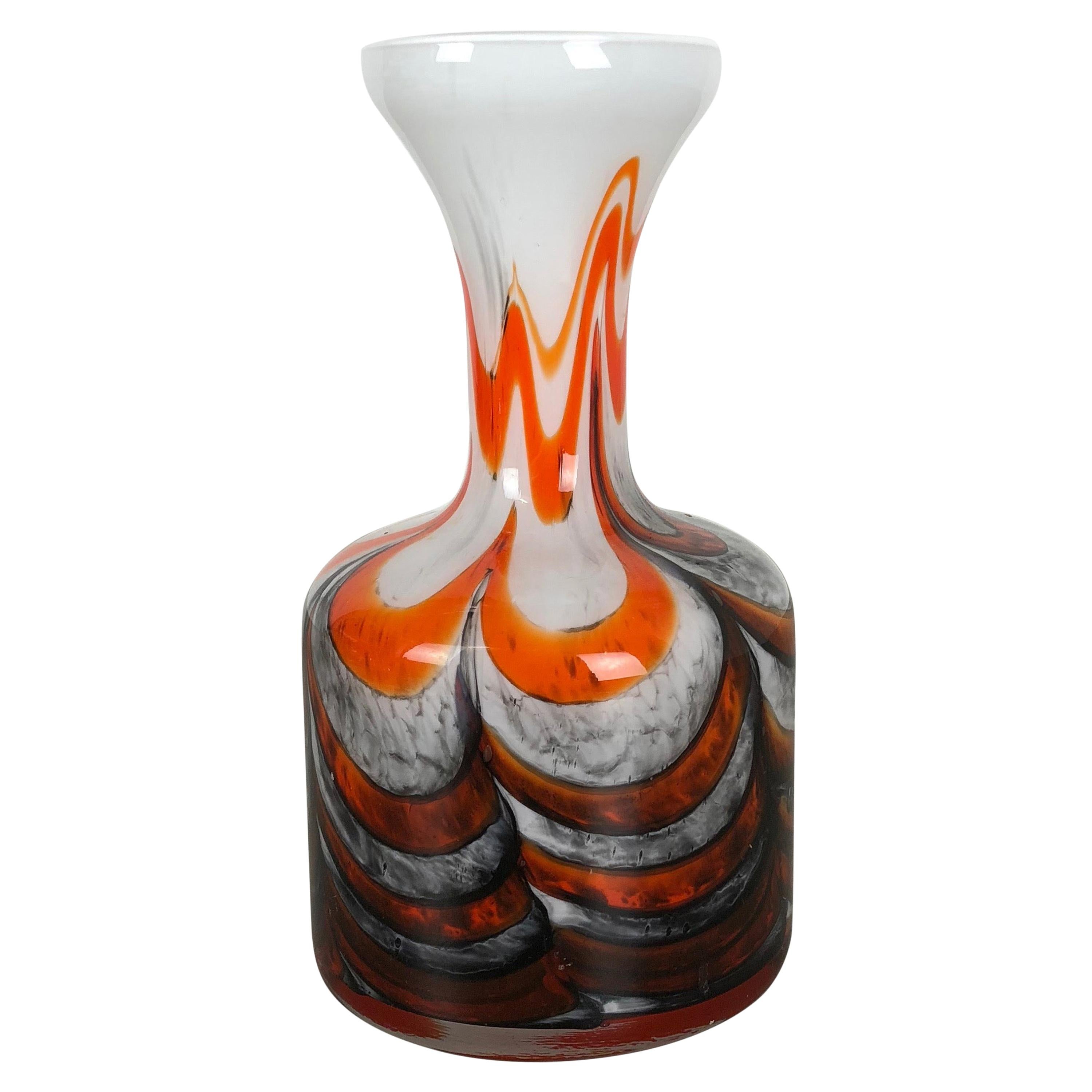 Large Multi-Color Vintage Pop Art Opaline Florence Vase Design, 1970s, Italy For Sale