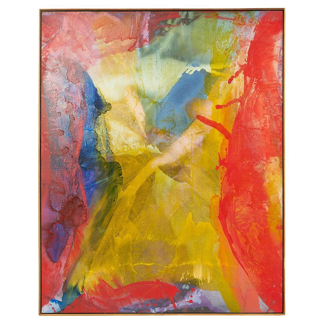 Großes mehrfarbiges abstrahiertes Gemälde „Color In Space“ von John Link