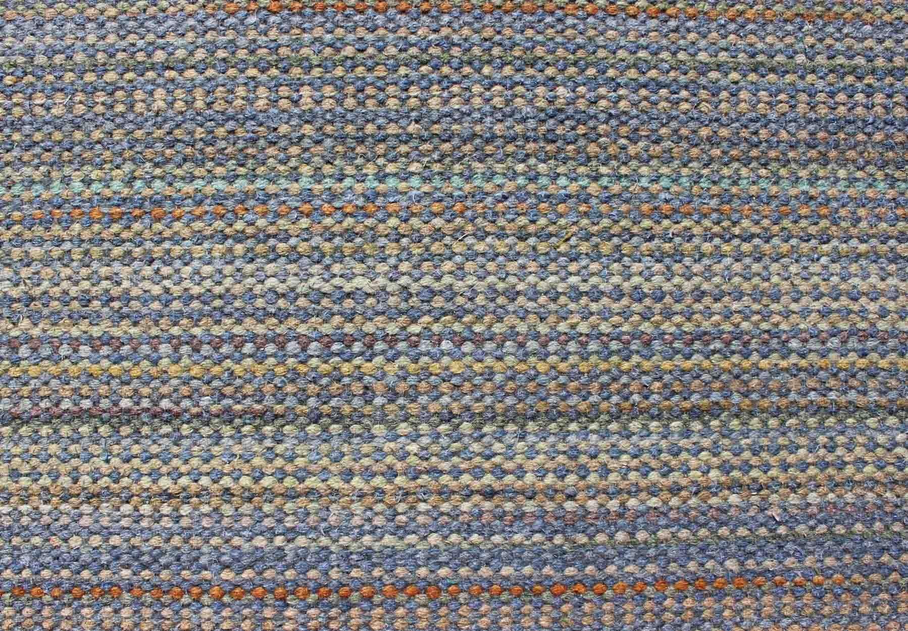 Mid-Century Modern Large Vintage American Rug Braided in Multi-Colored  For Sale