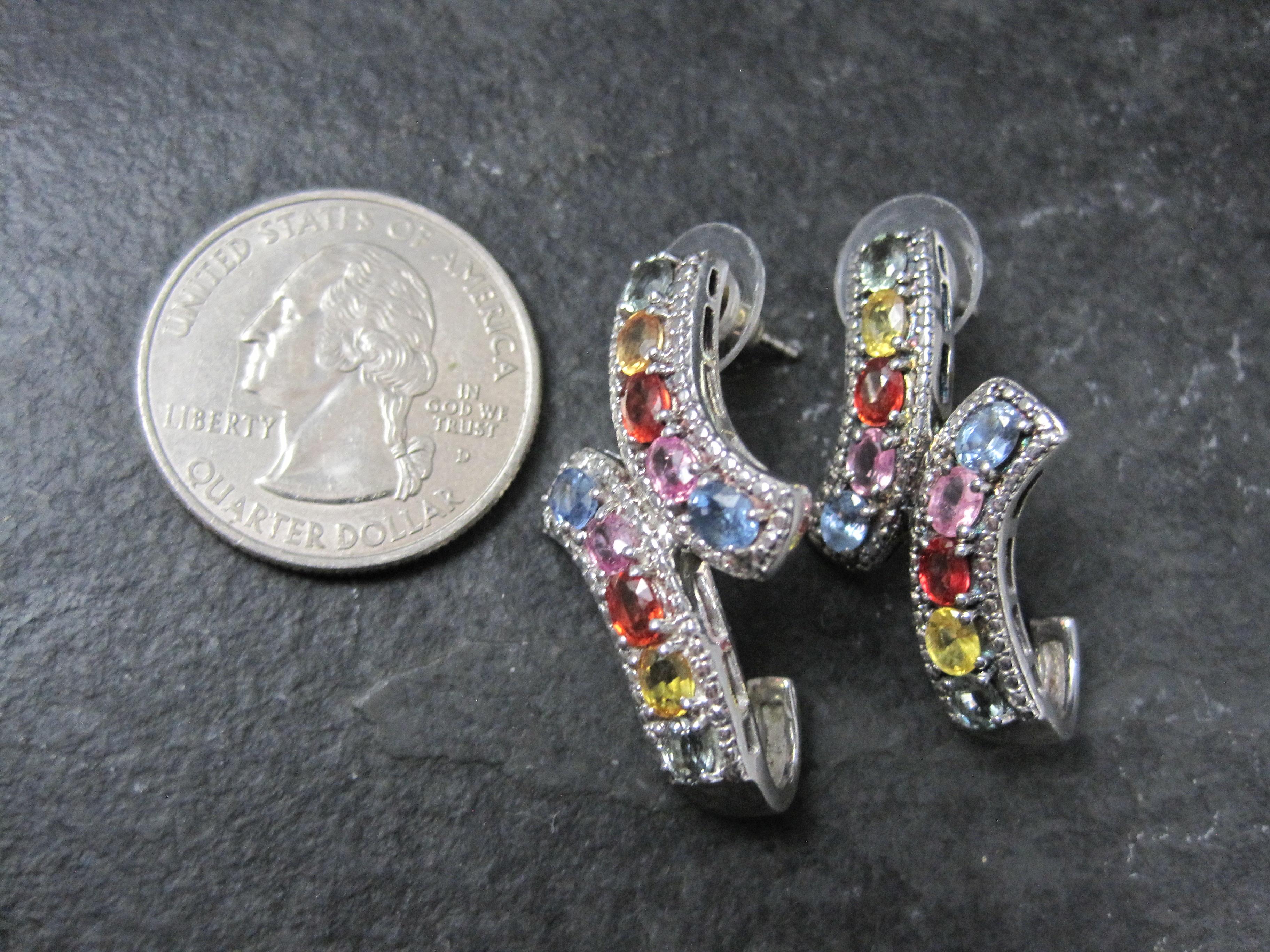 Large Multi Colored Topaz Earrings For Sale 4