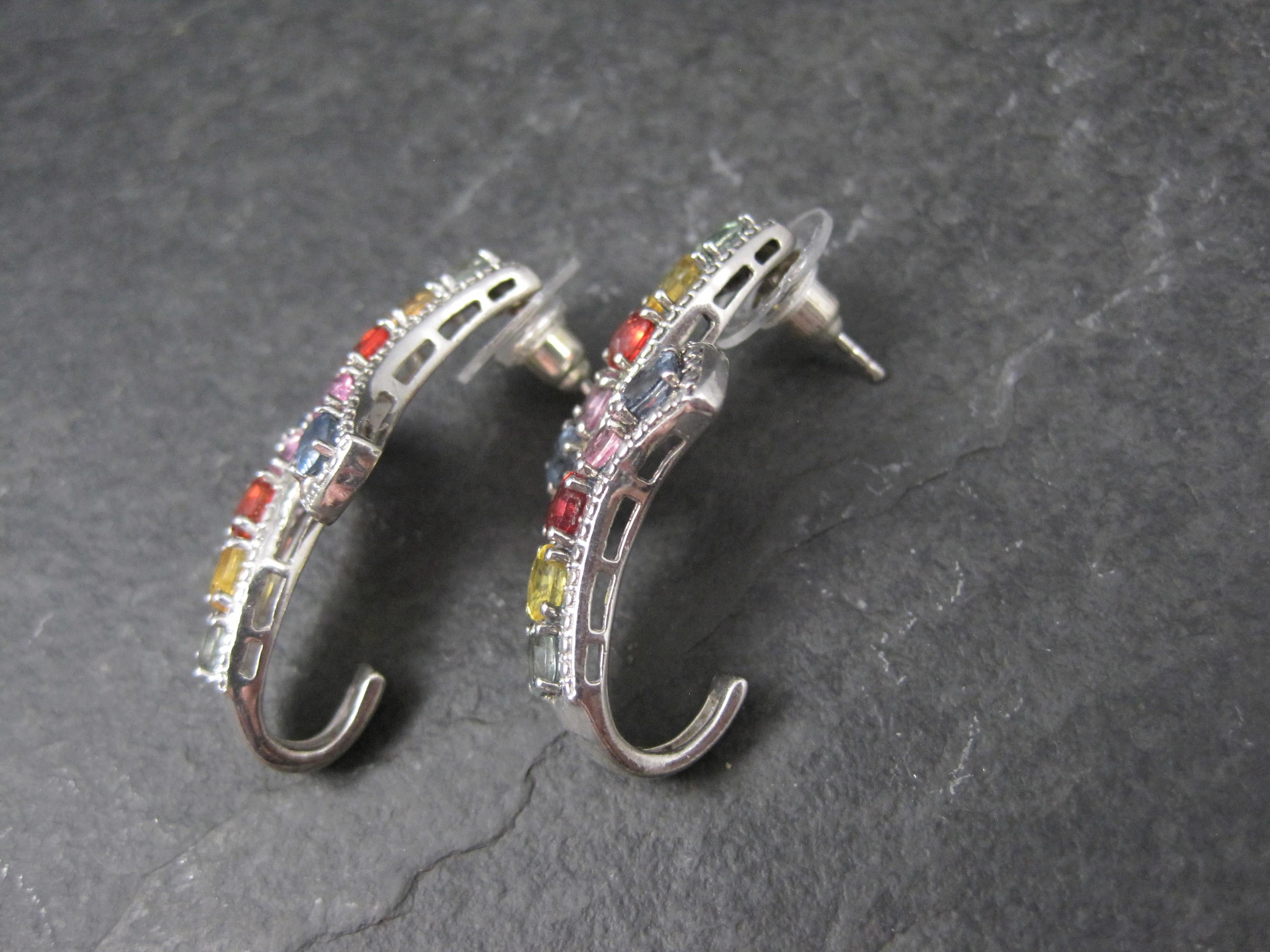 Large Multi Colored Topaz Earrings For Sale 5