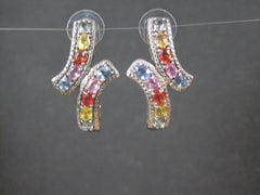 Large Multi Colored Topaz Earrings