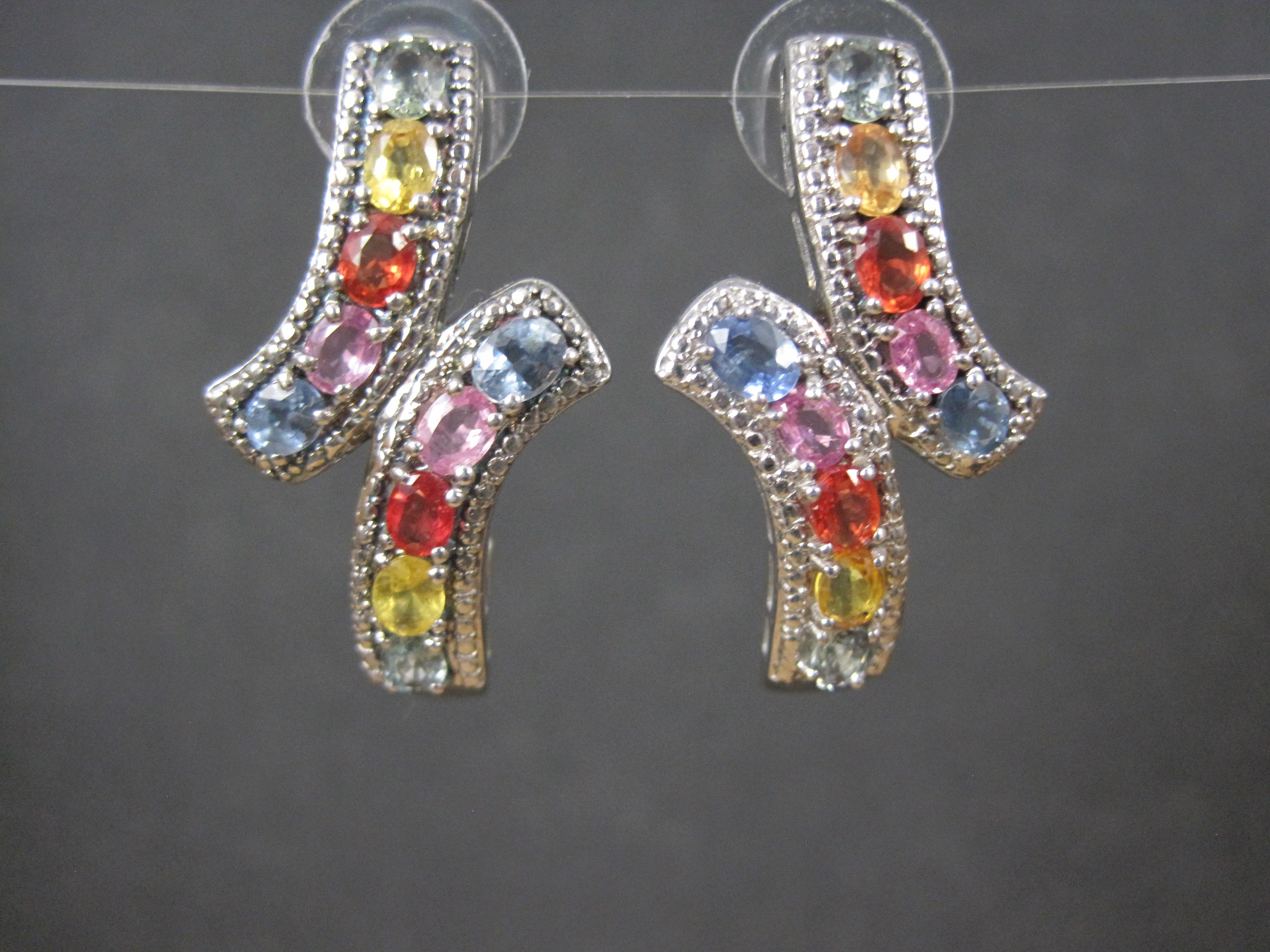 Contemporary Large Multi Colored Topaz Earrings For Sale
