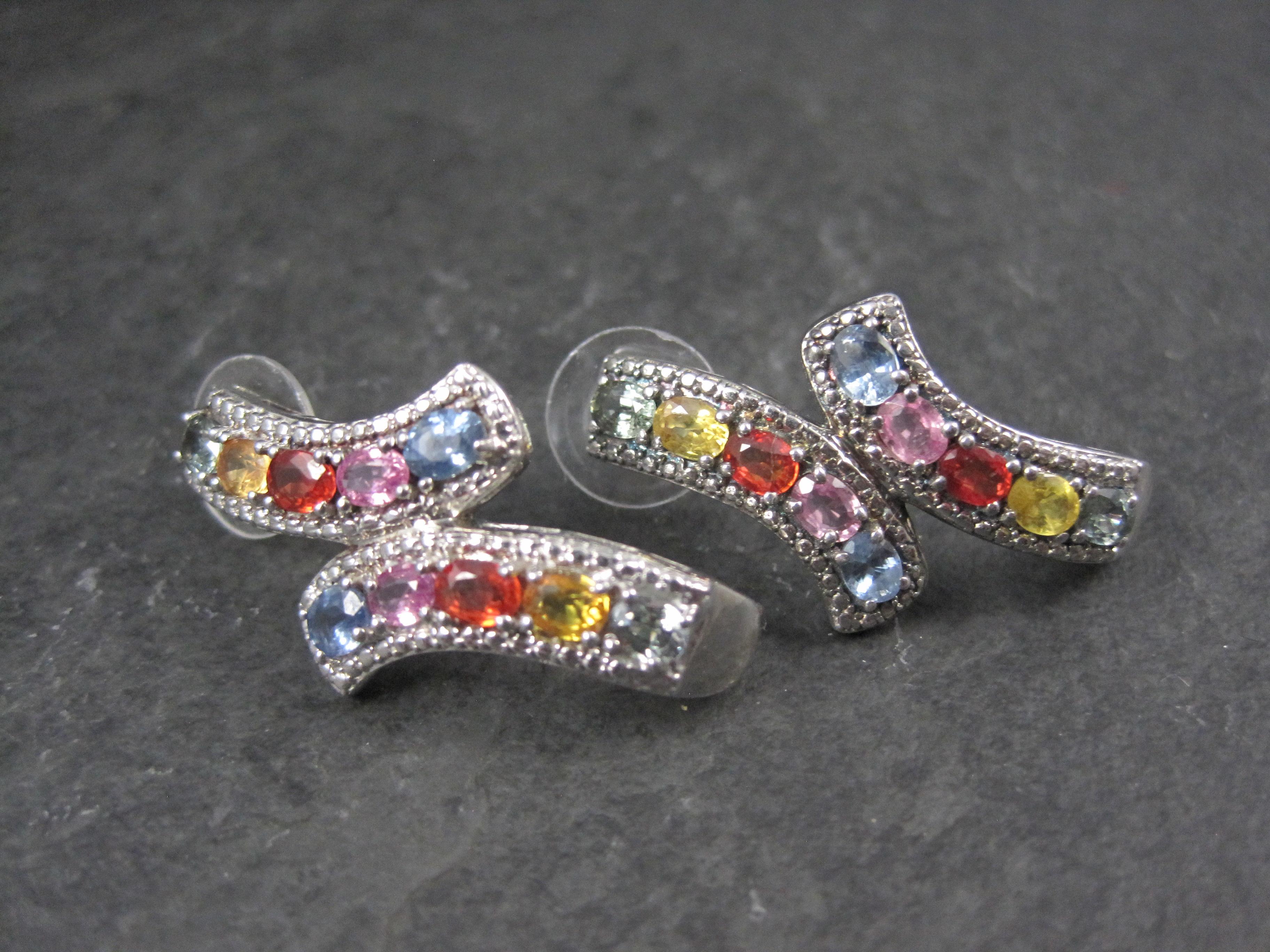 Women's Large Multi Colored Topaz Earrings For Sale