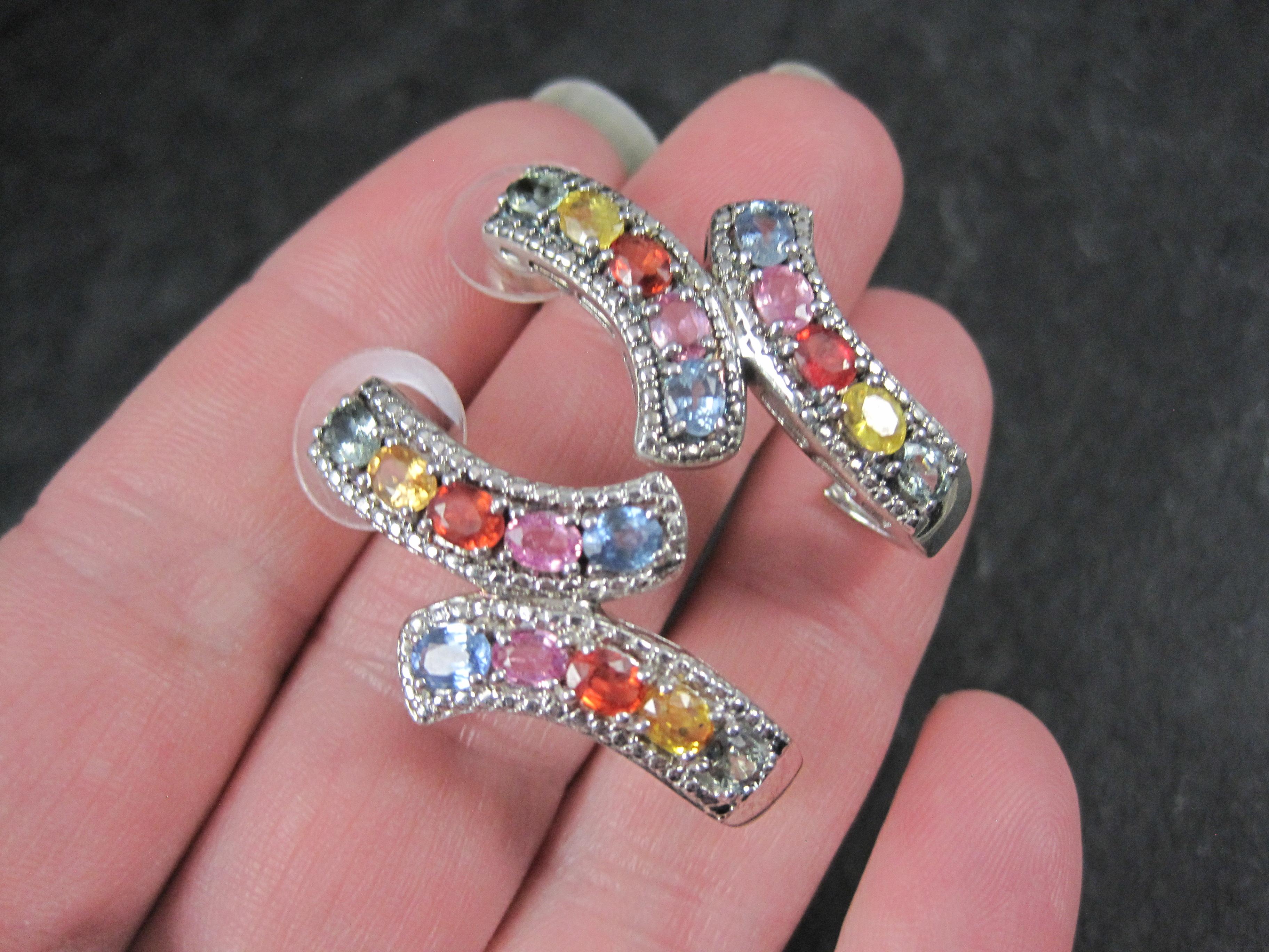 Large Multi Colored Topaz Earrings For Sale 1