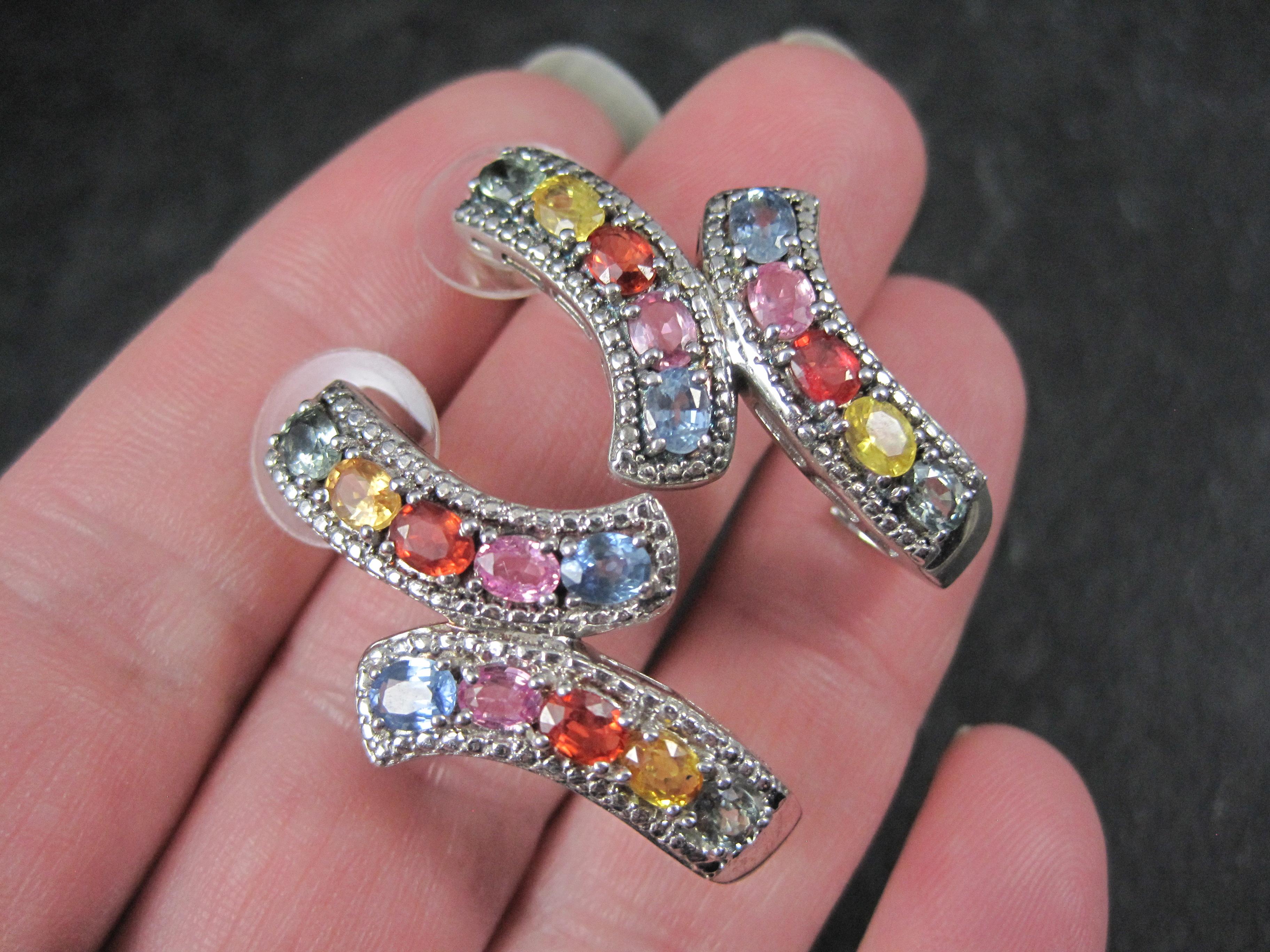 Large Multi Colored Topaz Earrings For Sale 2