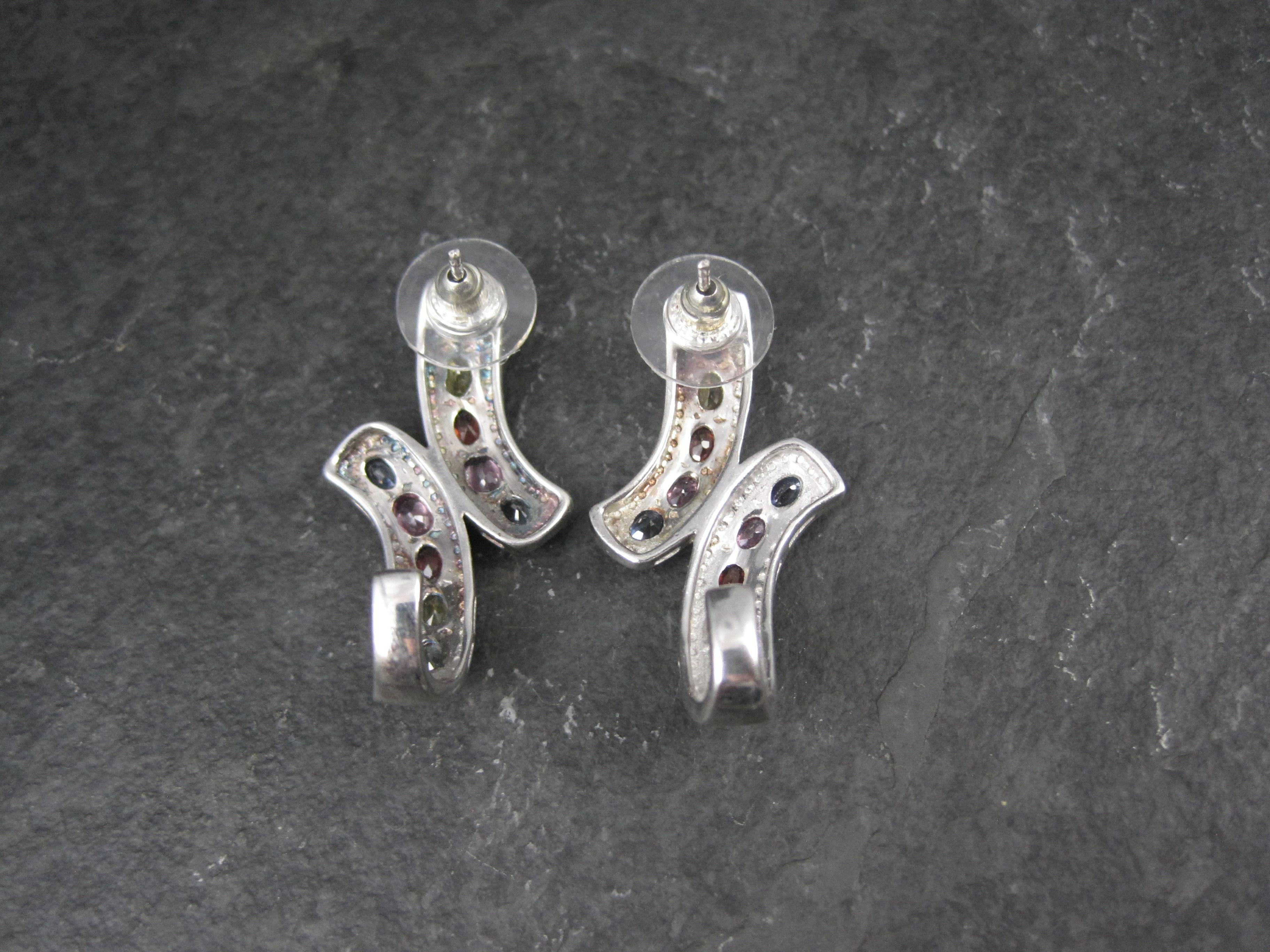 Large Multi Colored Topaz Earrings For Sale 3