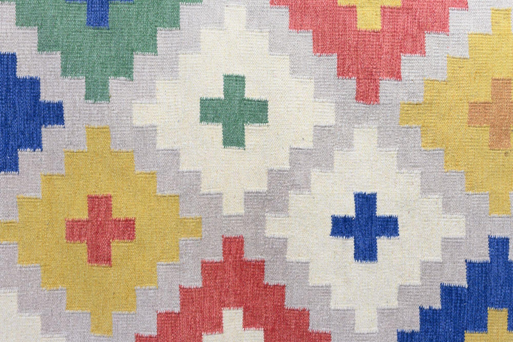Kilim sueco grande multicolor en Bueno estado para la venta en London, England