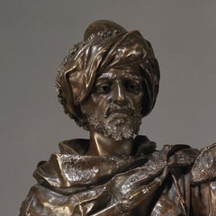Large Multi-Patinated Bronze Figure of an Arab Warrior by Henri-Honoré Plé