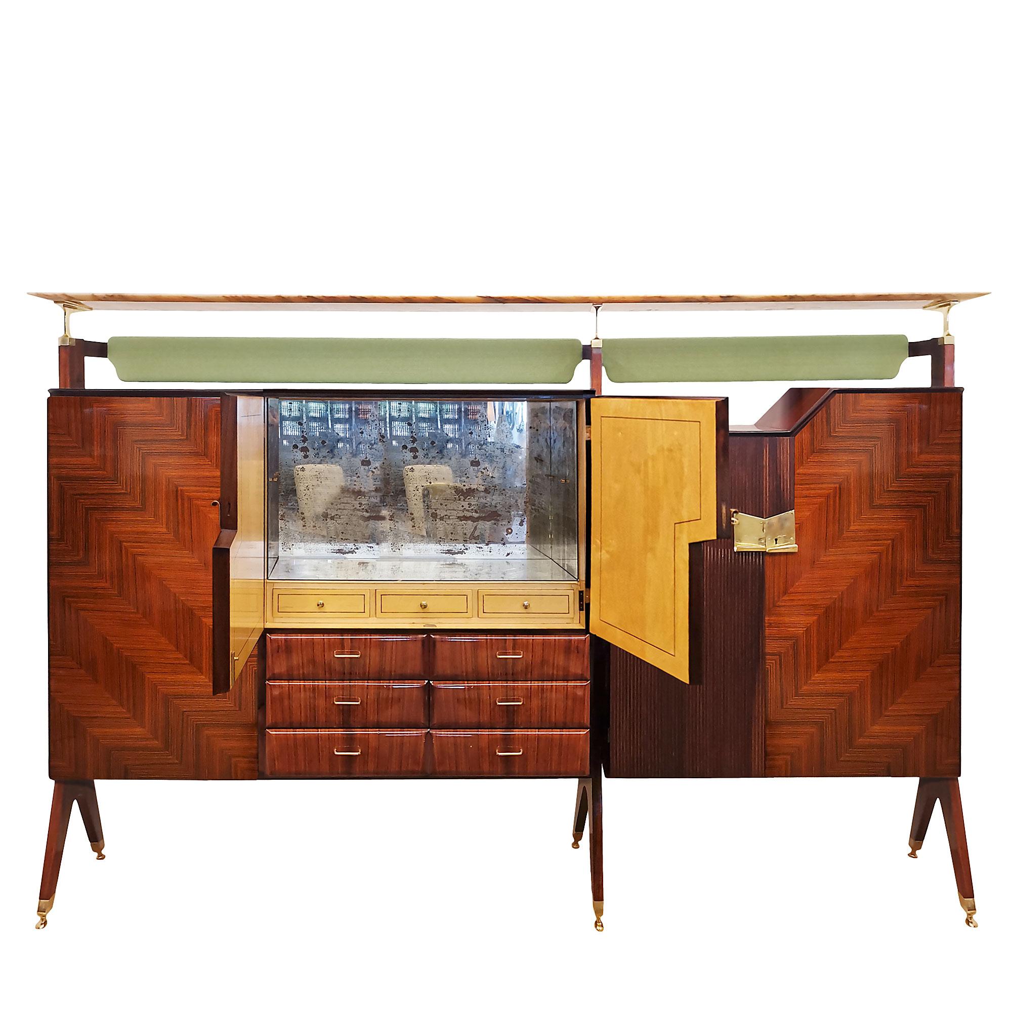 Polished Large Mid-Century Modern Multi-Purpose Piece of Furniture - Italy 1950 For Sale