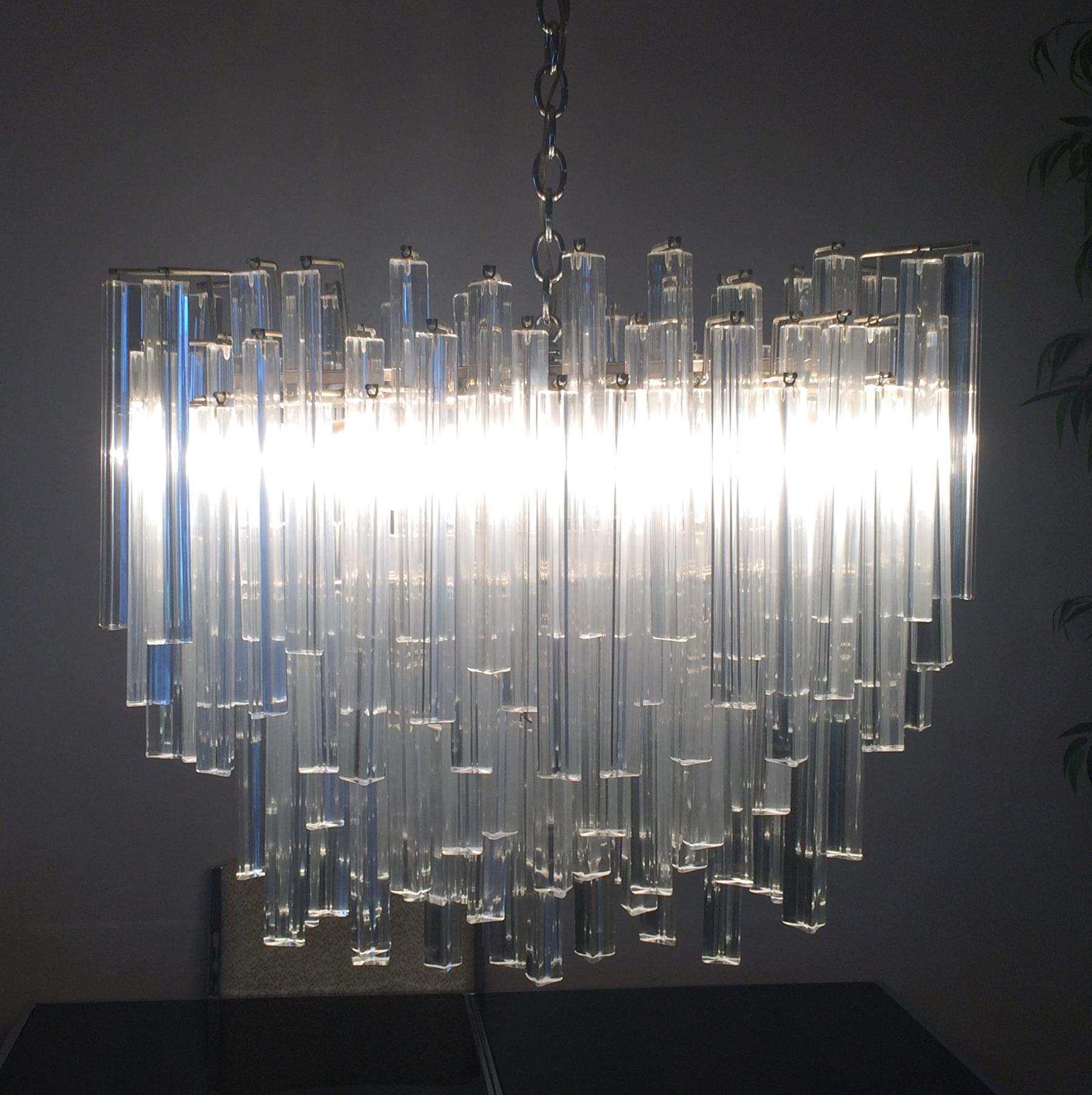 Large Multi Tiered Murano Glass Chandelier In Excellent Condition In West Palm Beach, FL
