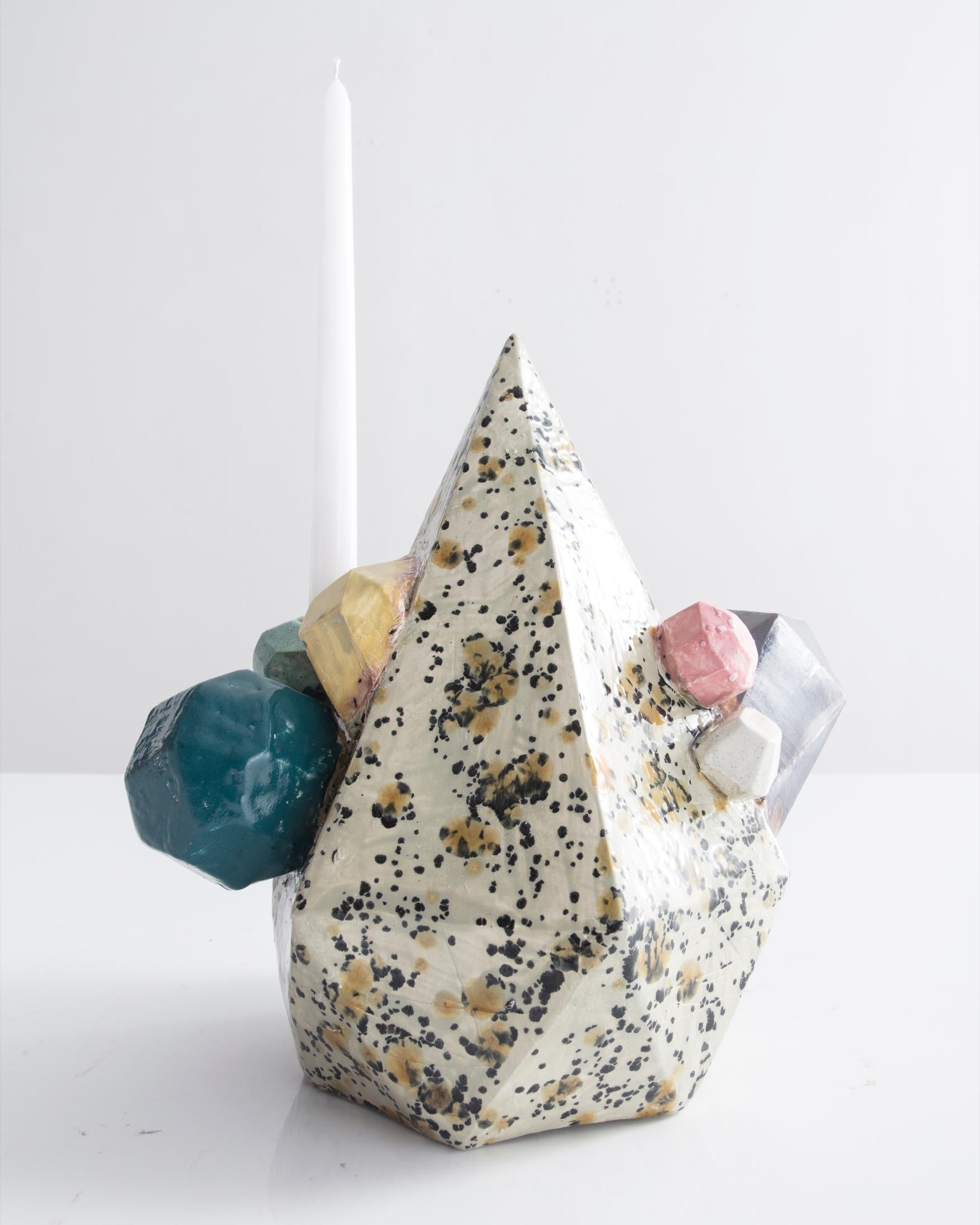 Large gem cluster, from the Cluster Series, in glazed ceramic. Designed and made by Kelly Lamb, USA, 2017.
 