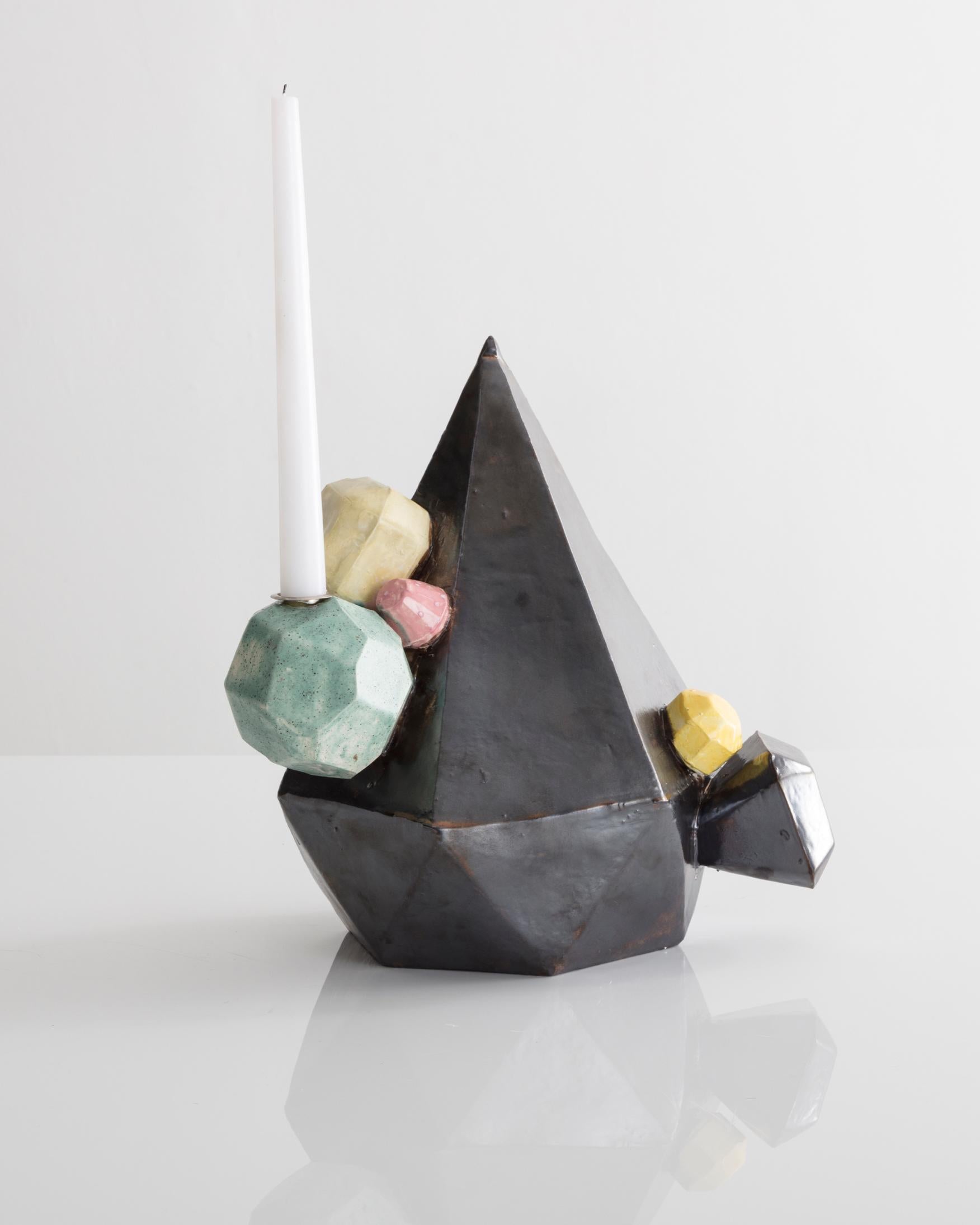Large gem cluster, from the Cluster Series, in glazed ceramic. Designed and made by Kelly Lamb, USA, 2017.
 