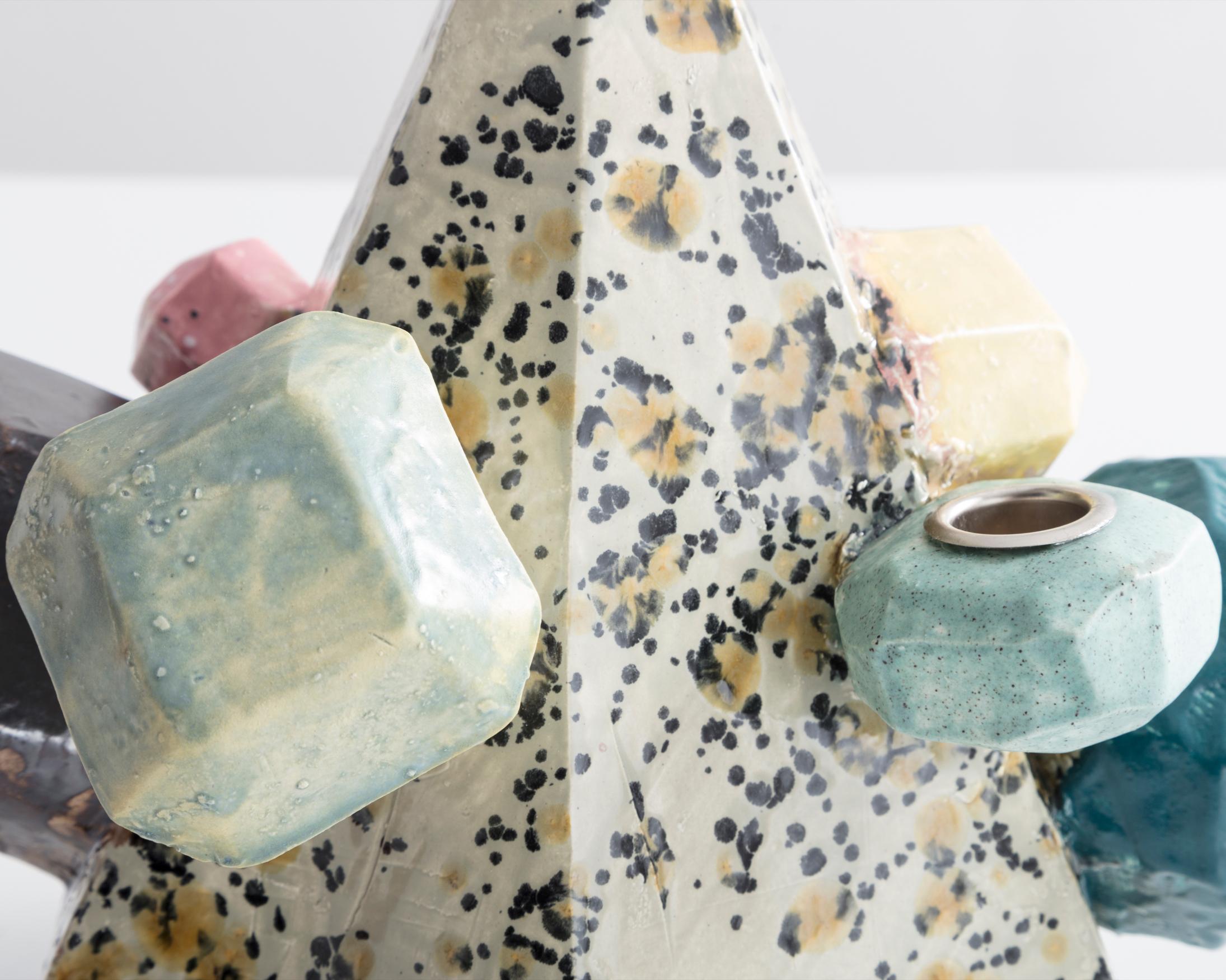 Modern Large Multi-Color Gem Cluster in Glazed Ceramic by Kelly Lamb, 2017