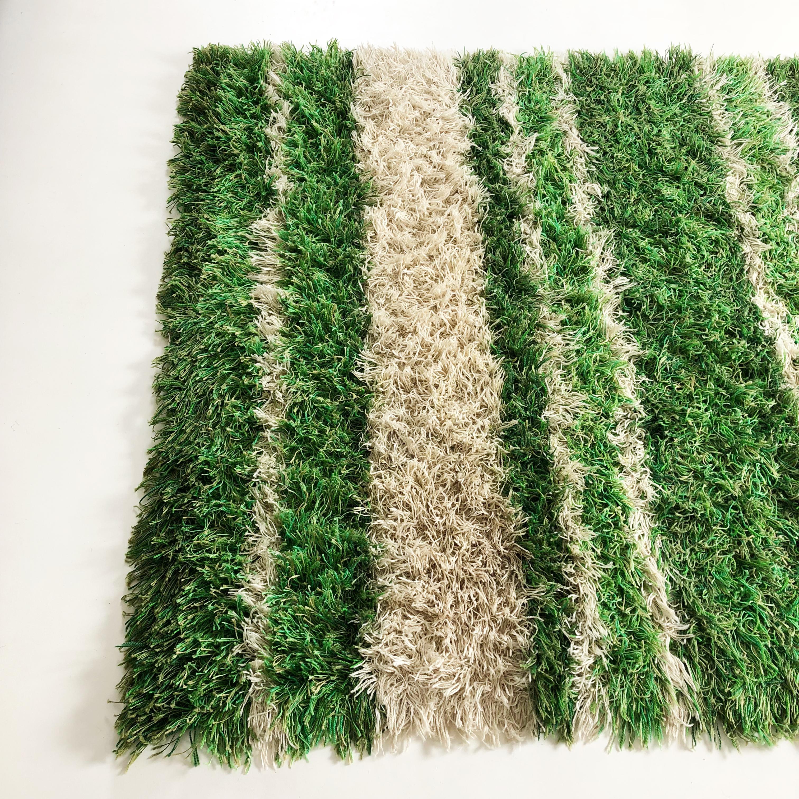 Mid-Century Modern Large Multi-Color Scandinavian High Pile Rya Rug by Tabergs, Sweden, 1970s