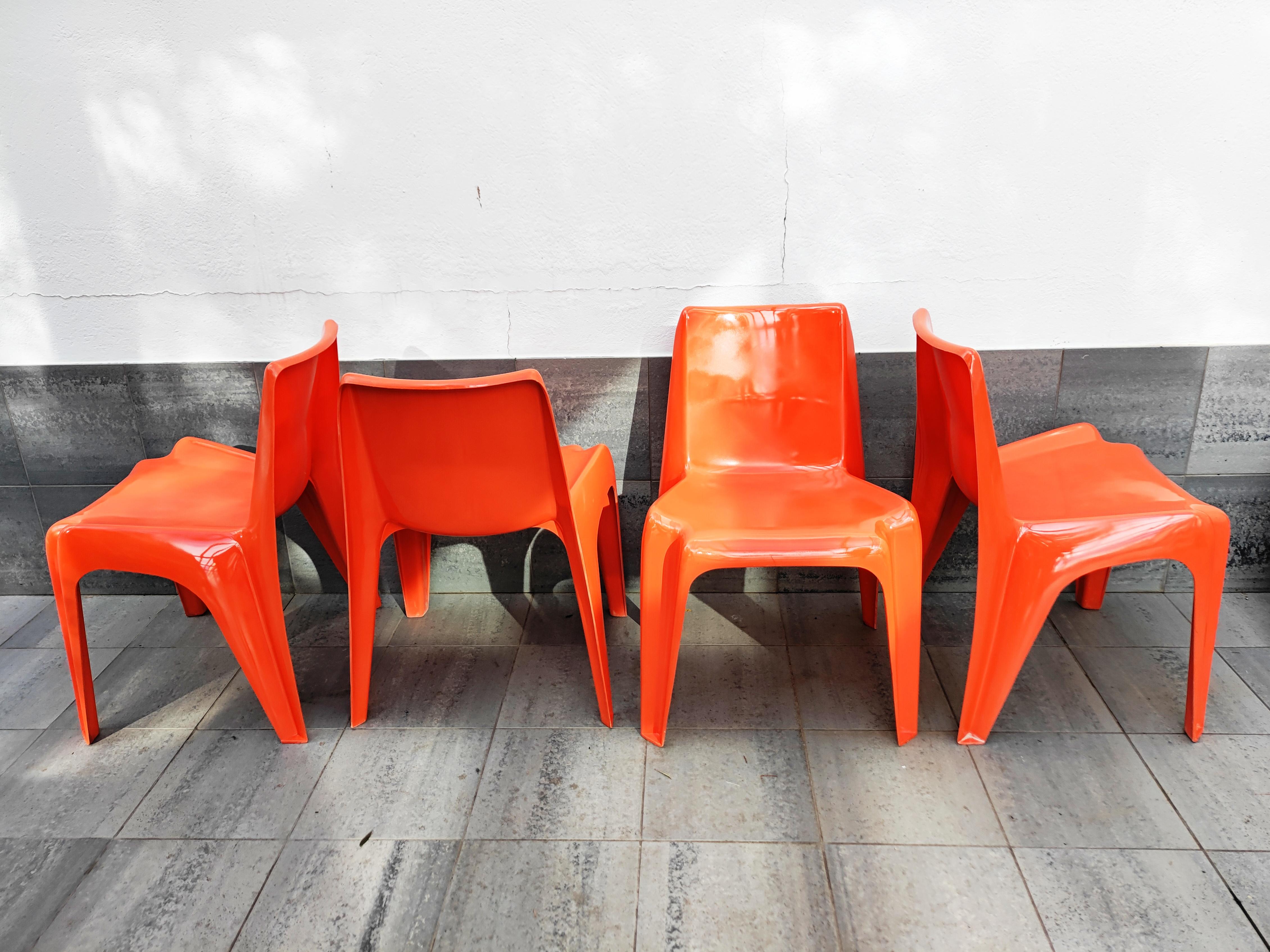 Large Multicolor Set of BA 1171 Chair by Helmut Bätzner for Bofinger, 1960s In Good Condition For Sale In L'Escala, ES