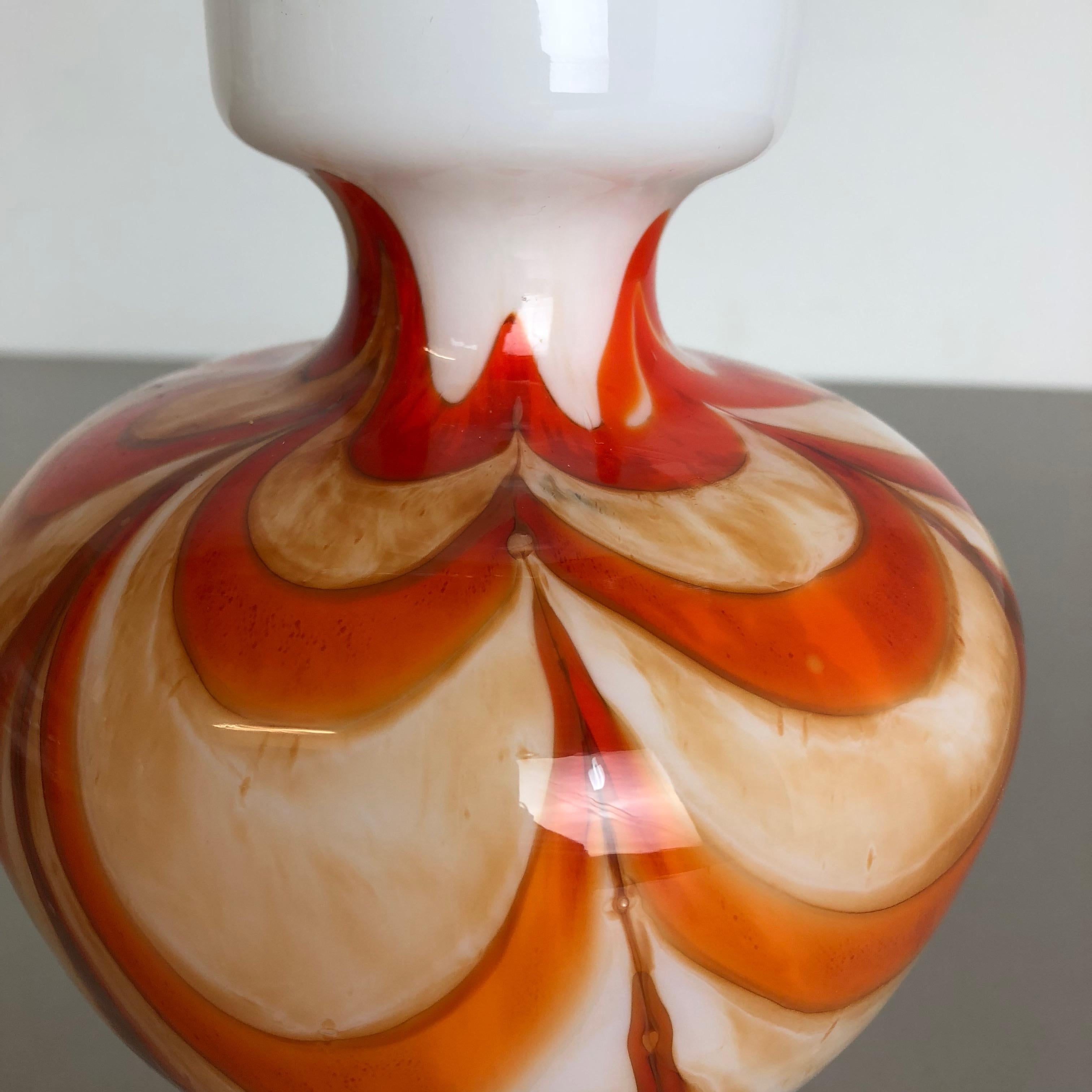 Large Multicolor Vintage Pop Art Opaline Florence Vase Design, Italy, 1970s For Sale 3