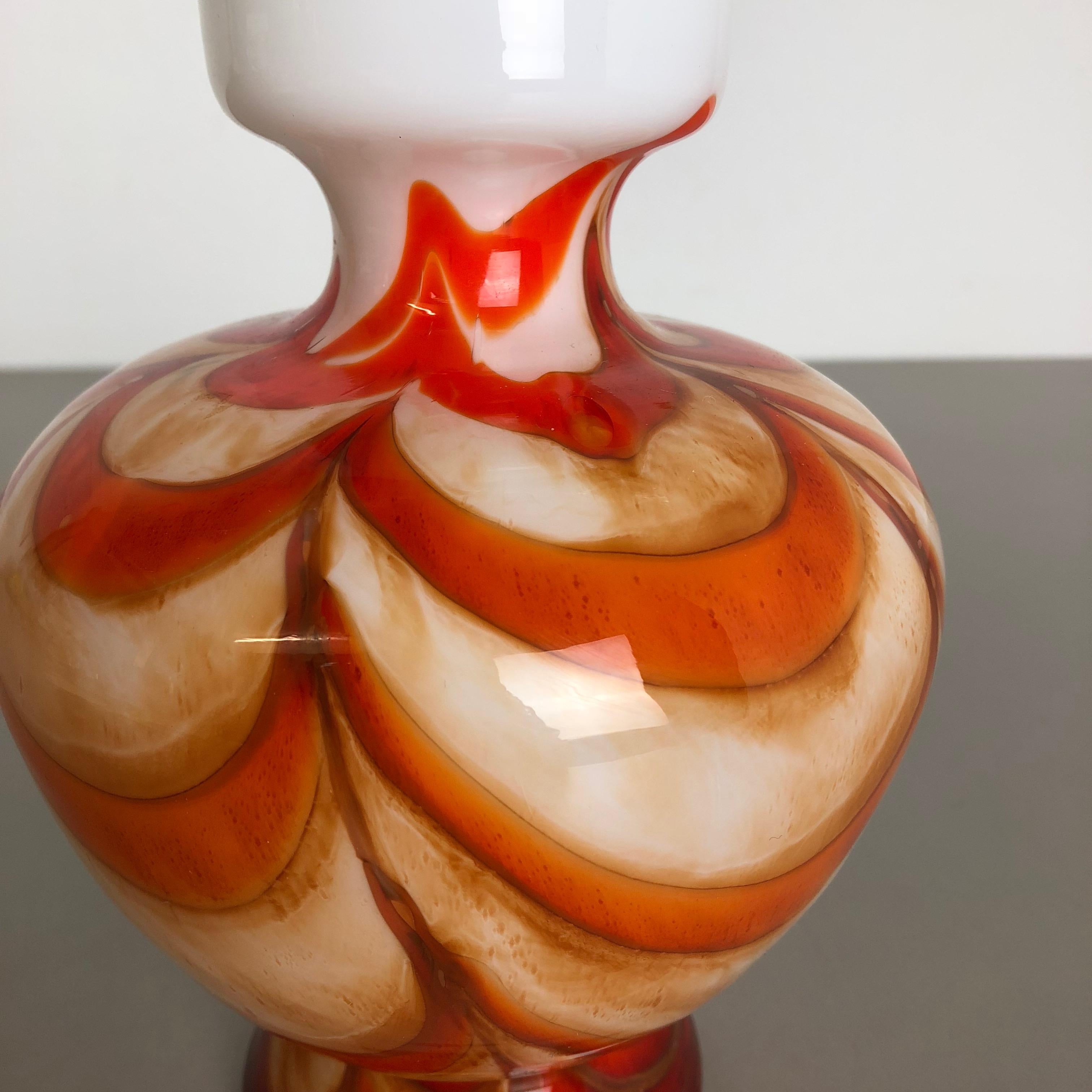 Large Multicolor Vintage Pop Art Opaline Florence Vase Design, Italy, 1970s For Sale 4