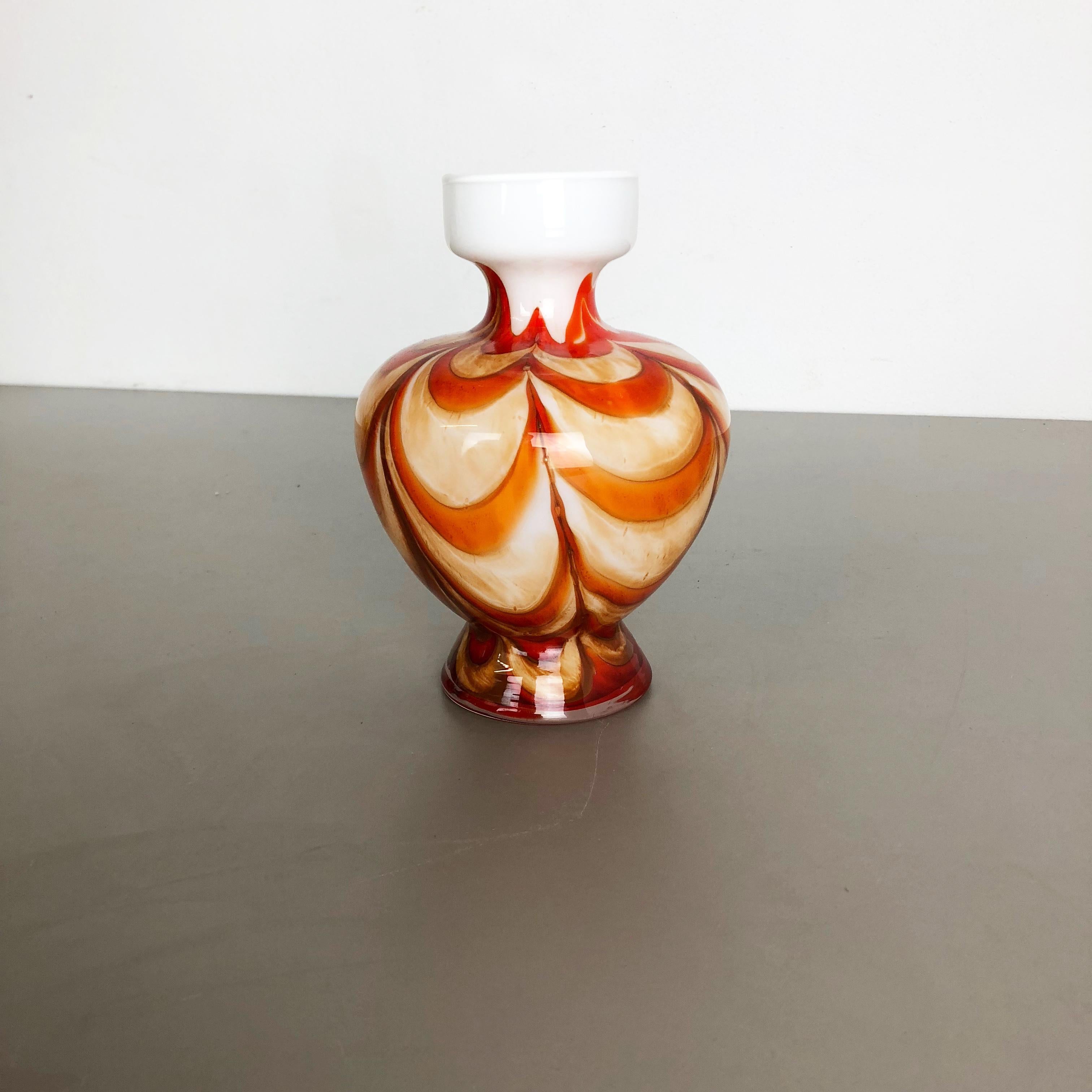 Mid-Century Modern Large Multicolor Vintage Pop Art Opaline Florence Vase Design, Italy, 1970s For Sale